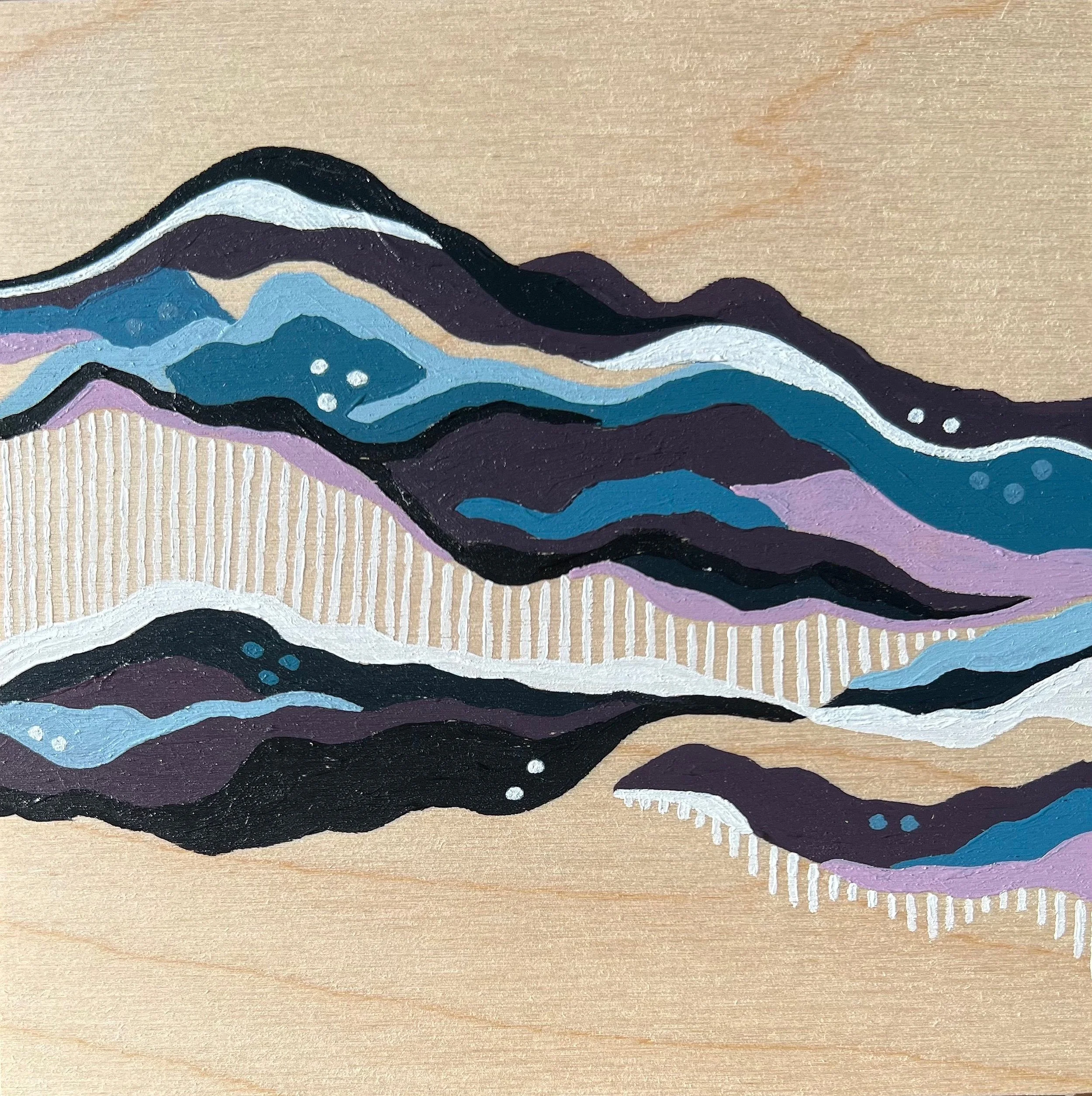Humpback Hills (5x5 acrylic on wood, 2022)