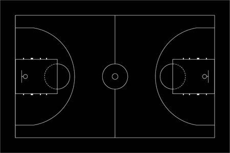 Basketball court top Royalty Free Vector Image