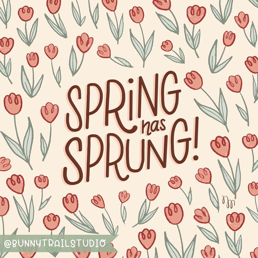 🌷 happy first day of spring! 🌷
.
#springhassprung #firstdayofspring #happyspring #springillustration #springtulips #tulippattern #patterndesign #surfacepatterndesigner #floralpattern #springaesthetic #springinspired #goodbyewinter #bunnytrailstudio