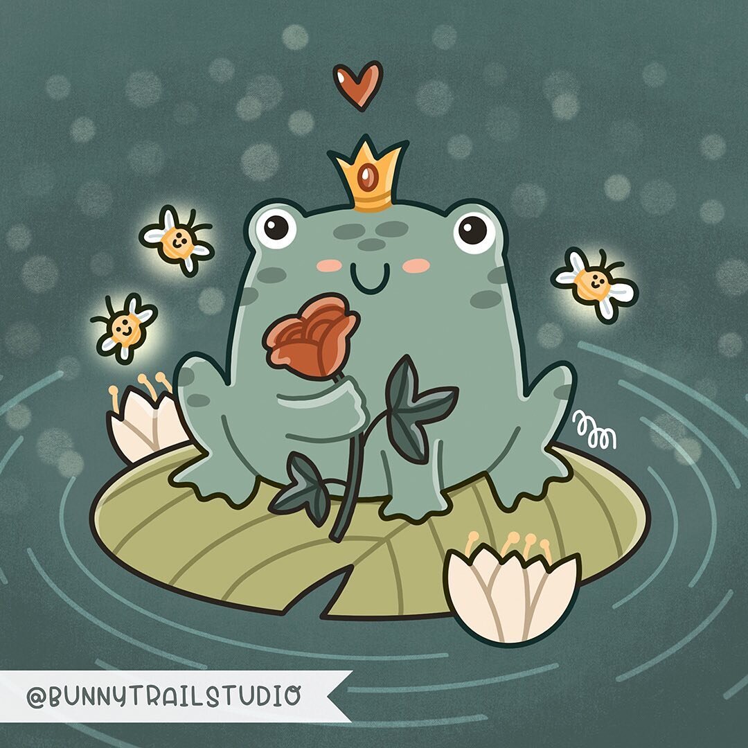 This froggy prince is a bit of a romantic! 🐸🌹
.
frog + rose for #marchbotanimals hosted by @bwanstudio @cheekytweethart @christysdesign @itsrainydayart @ly.s_art @zumaartstudio 
.
#marchdrawingchallenge #springartchallenge #frogdrawing #frogillustr