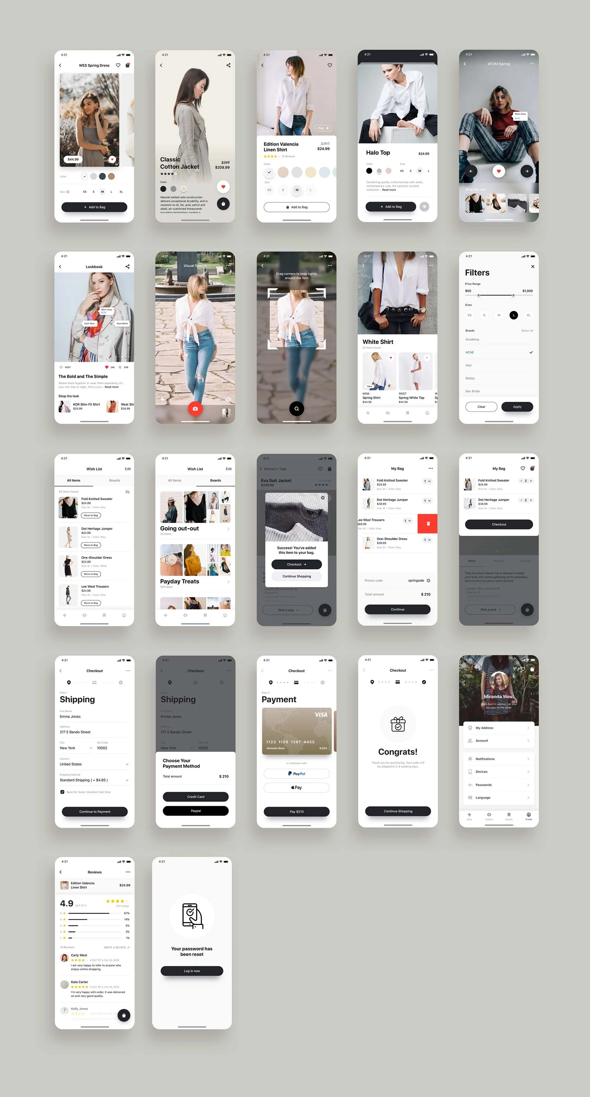 Fancy Fashion App UI Kit - 4