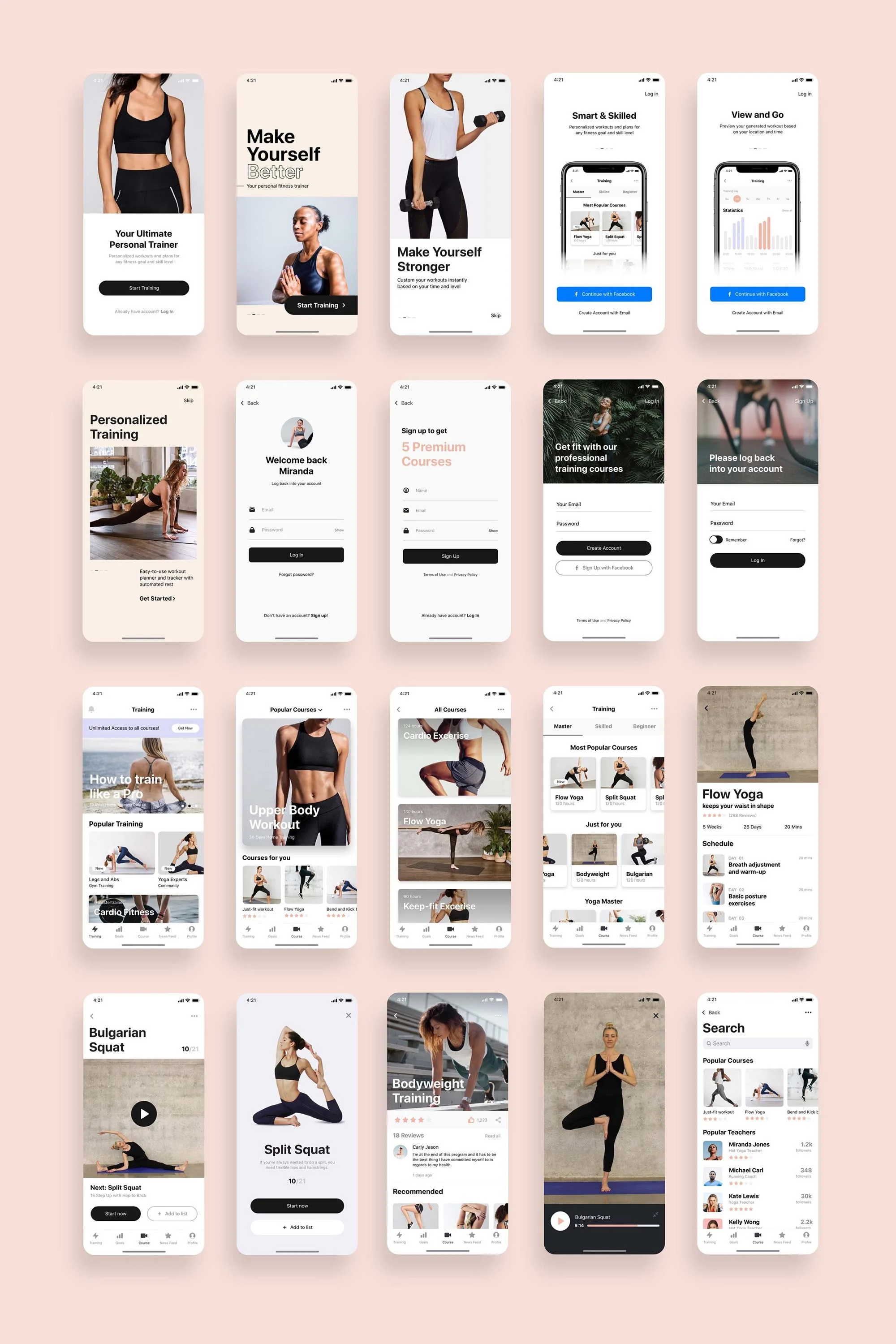 Super Woman Fitness App UI Kit - 3
