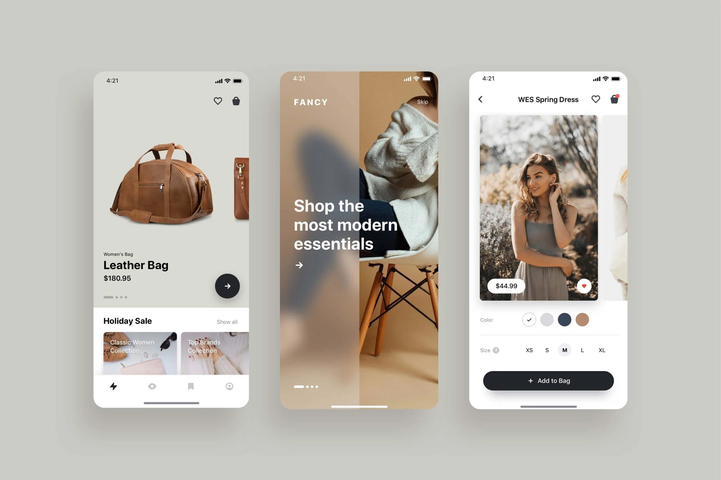Fancy Fashion App UI Kit — UI Place
