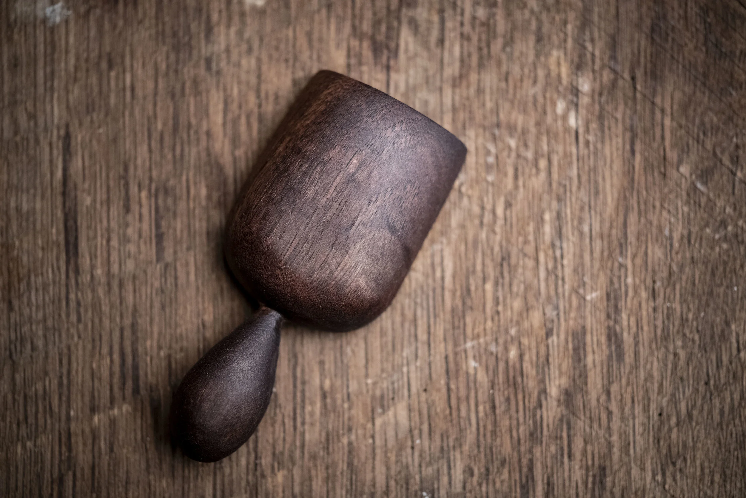 Carved Walnut Mini Scoop