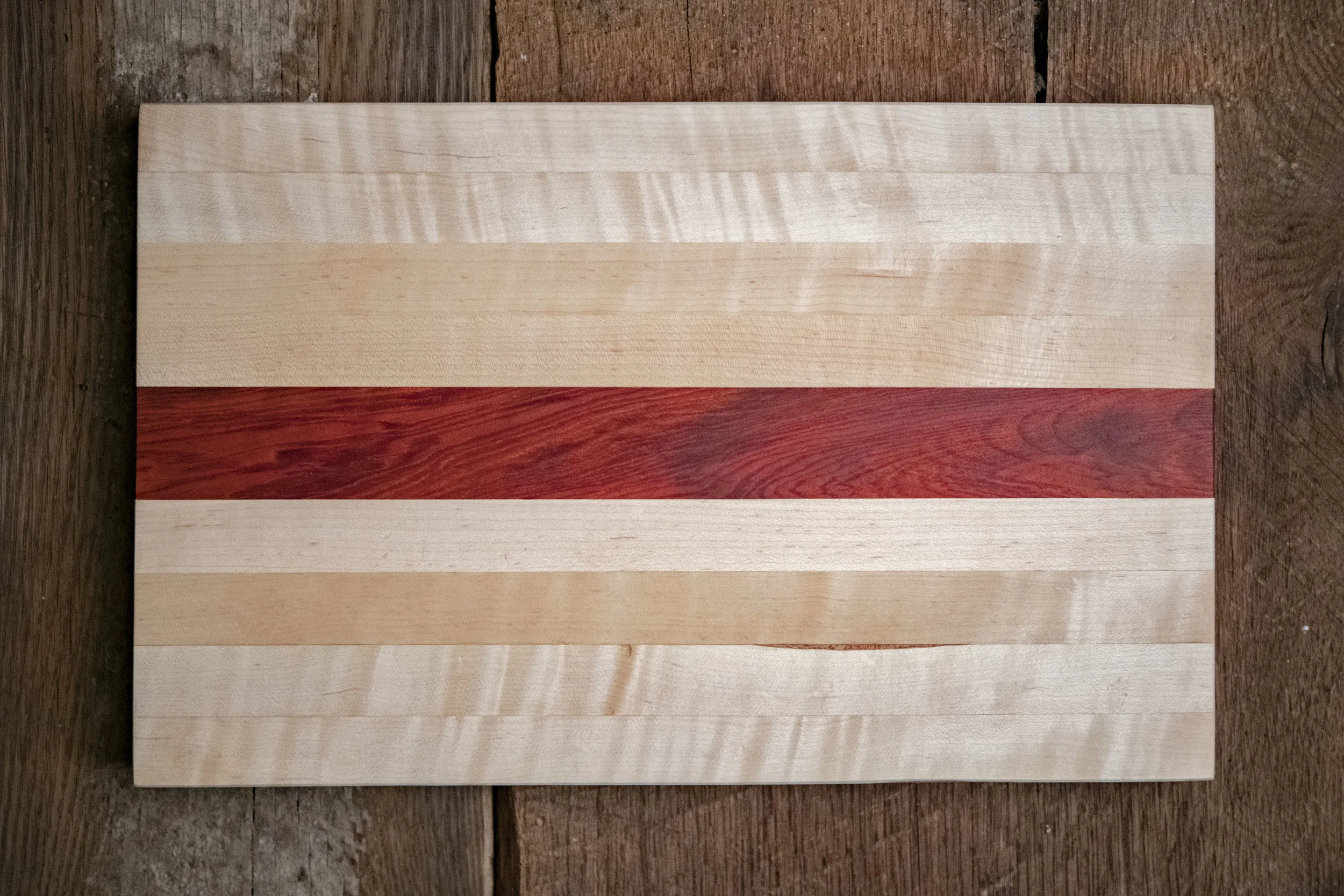 Curly Maple and Padauk Cutting Board