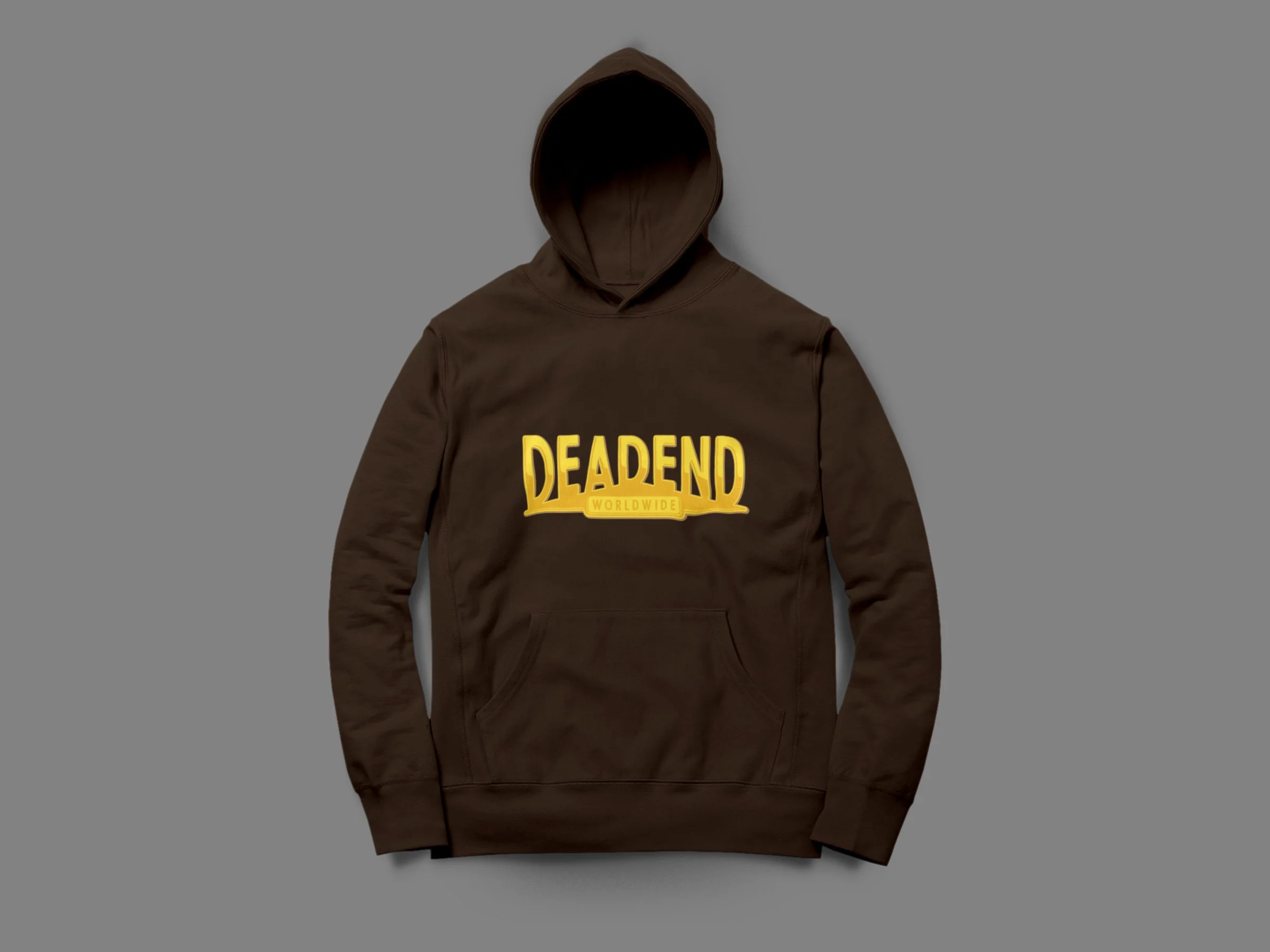 Hoodie -"Old Plaque" - Chocolate Brown