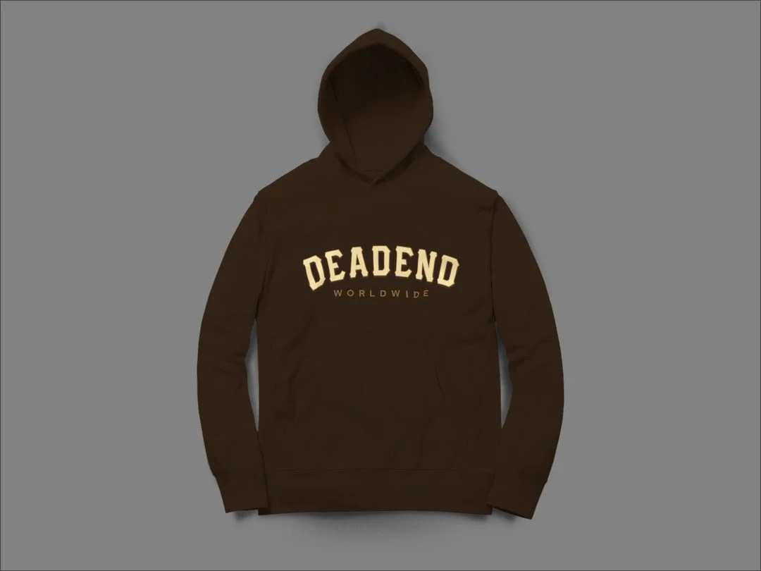 Hoodie - Deadend Arc Logo - Chocolate Brown
