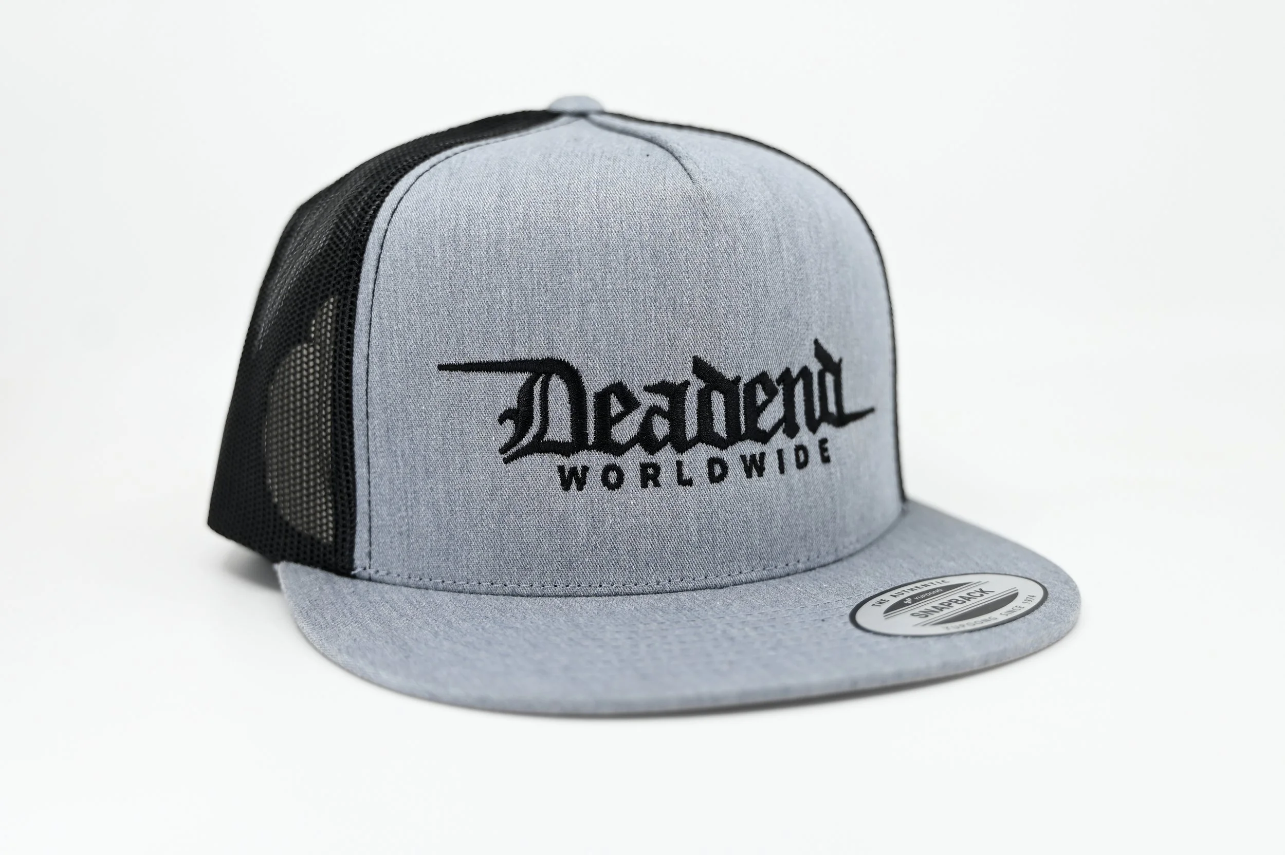 Snapback Mesh -Old English logo-Heather Grey/Black