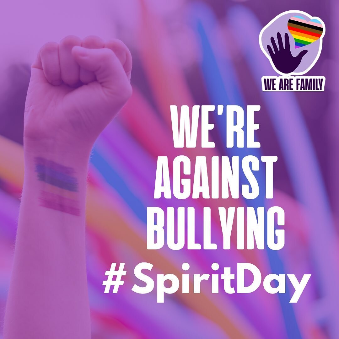 Today millions of people around the world are taking a stand against bullying and support LGBT+ youth. 💜

Here at We Are Family, there is ZERO room for bullying which is why we are committed to uplifting our youth voices! 

Be proud of who you are a