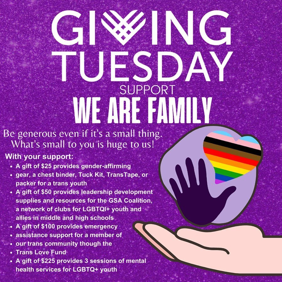 #GivingTuesday is here! A day of global generosity movement. Throughout the day, we will be sharing how your support impacts our youth programs and build community. From $25 to $200 or more, your support helps us keep making southern queer magic poss