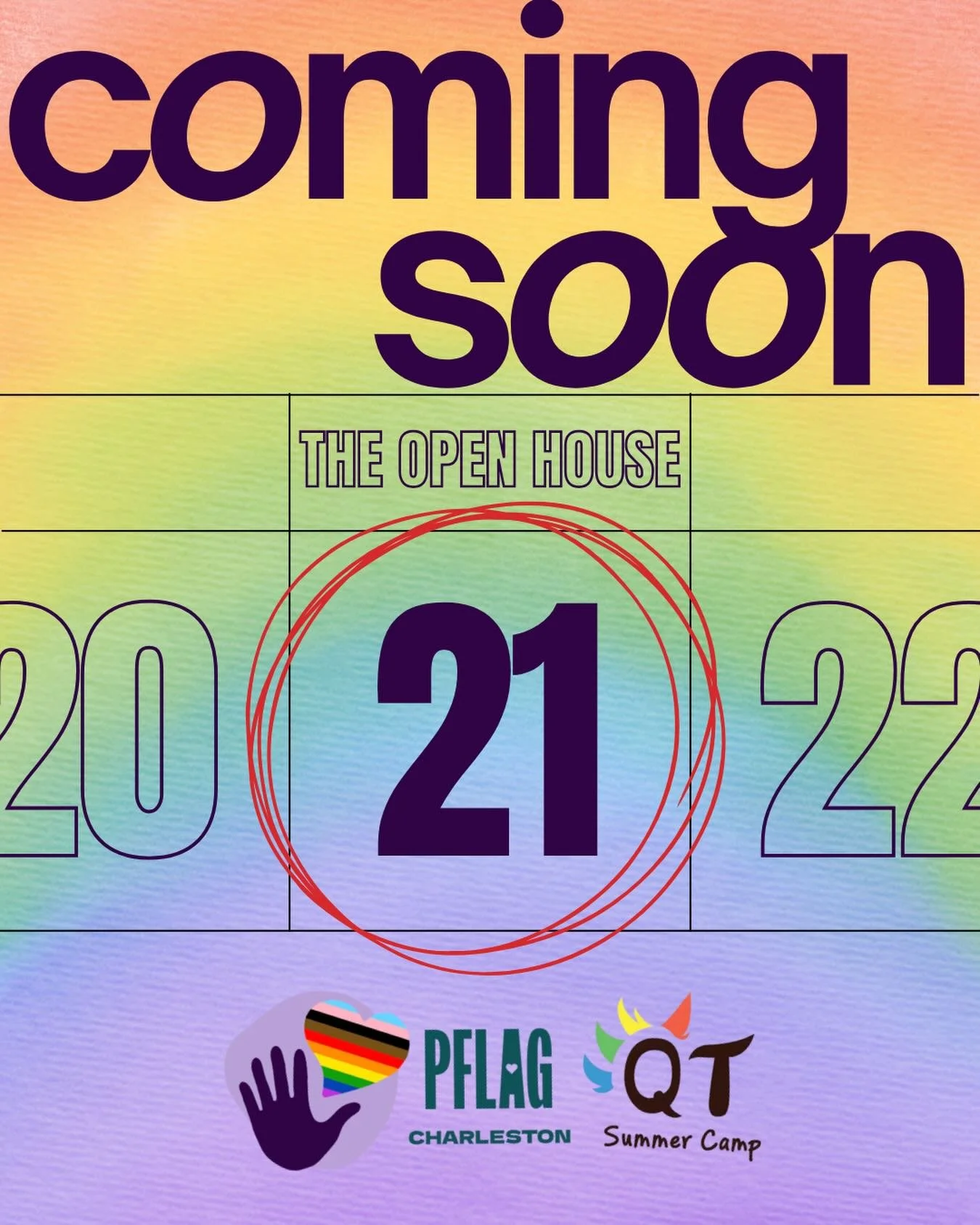 T-minus 6 days until our Open House with PFLAG Charleston SC and QT Summer Camp!
Don&rsquo;t forget to sign up for the potluck using the link in bio!
__
&iexcl;faltan 6 d&iacute;as para nuestra Casa Abierta con PFLAG Charleston SC y QT Summer Camp!
N