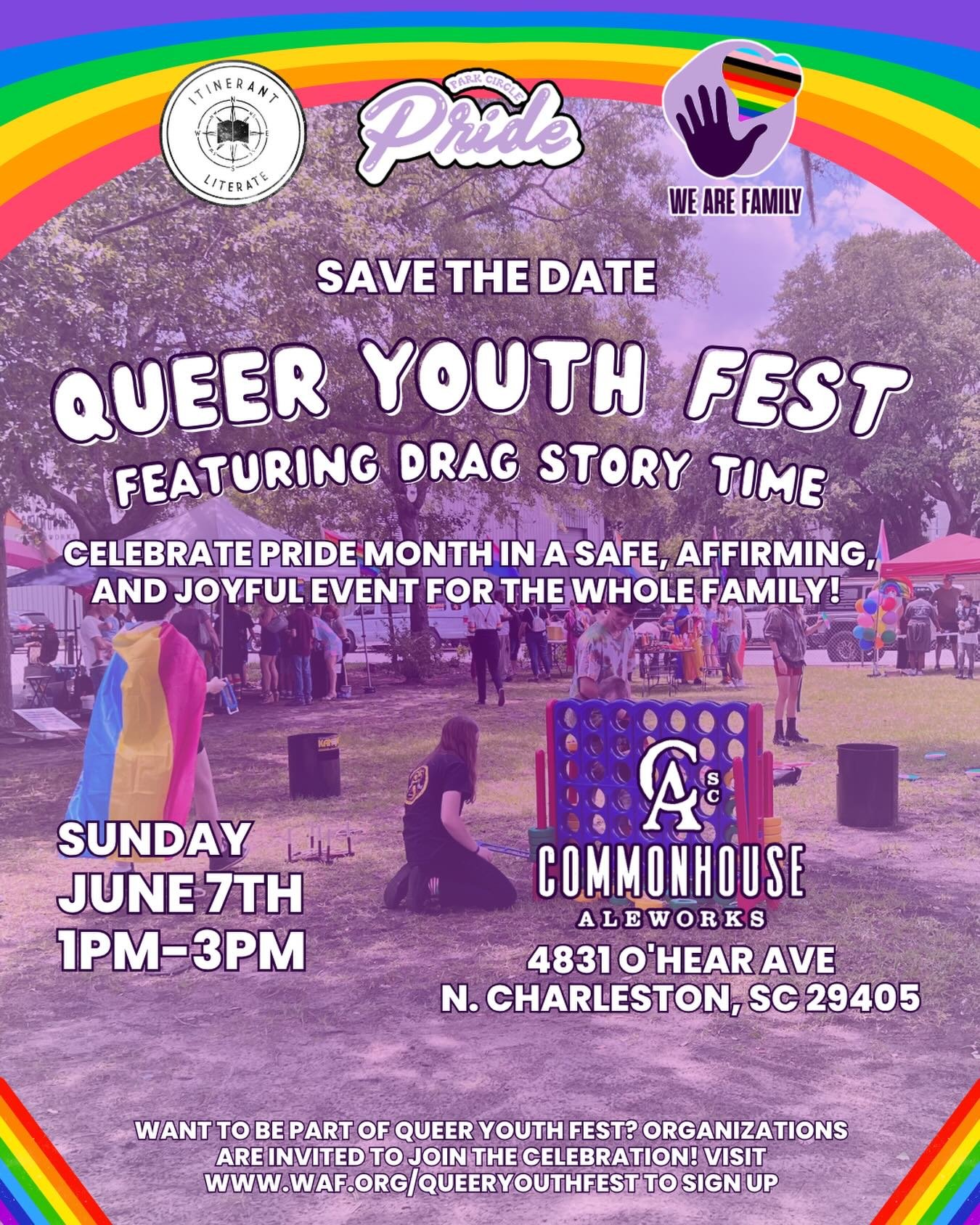 Get ready to stake out a spot on the Common Ground at @commonhousealeworks and settle in for an afternoon full of fun, creativity, and community! 🌈✨

Join us for this year&rsquo;s Queer Youth Fest, a family-friendly celebration featuring games, art 