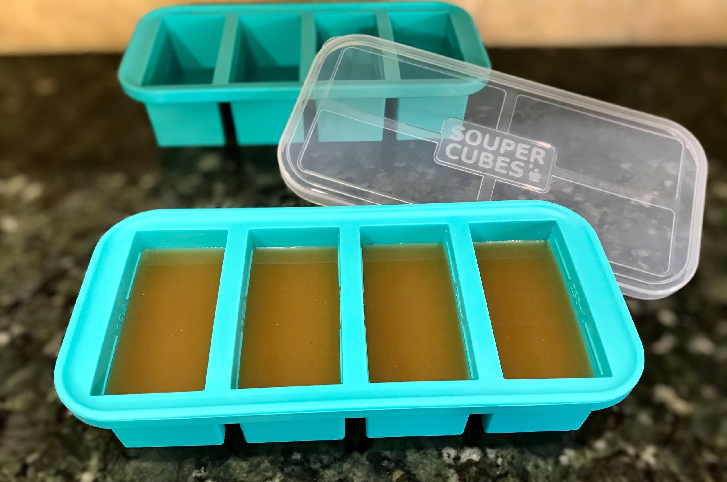 Souper Cubes 1-Cup Silicone Freezing Tray - Freeze and Store Food in 1-Cup  Portions, Aqua, 2-Pack, with lids dishwasher and oven safe freezer  containers 