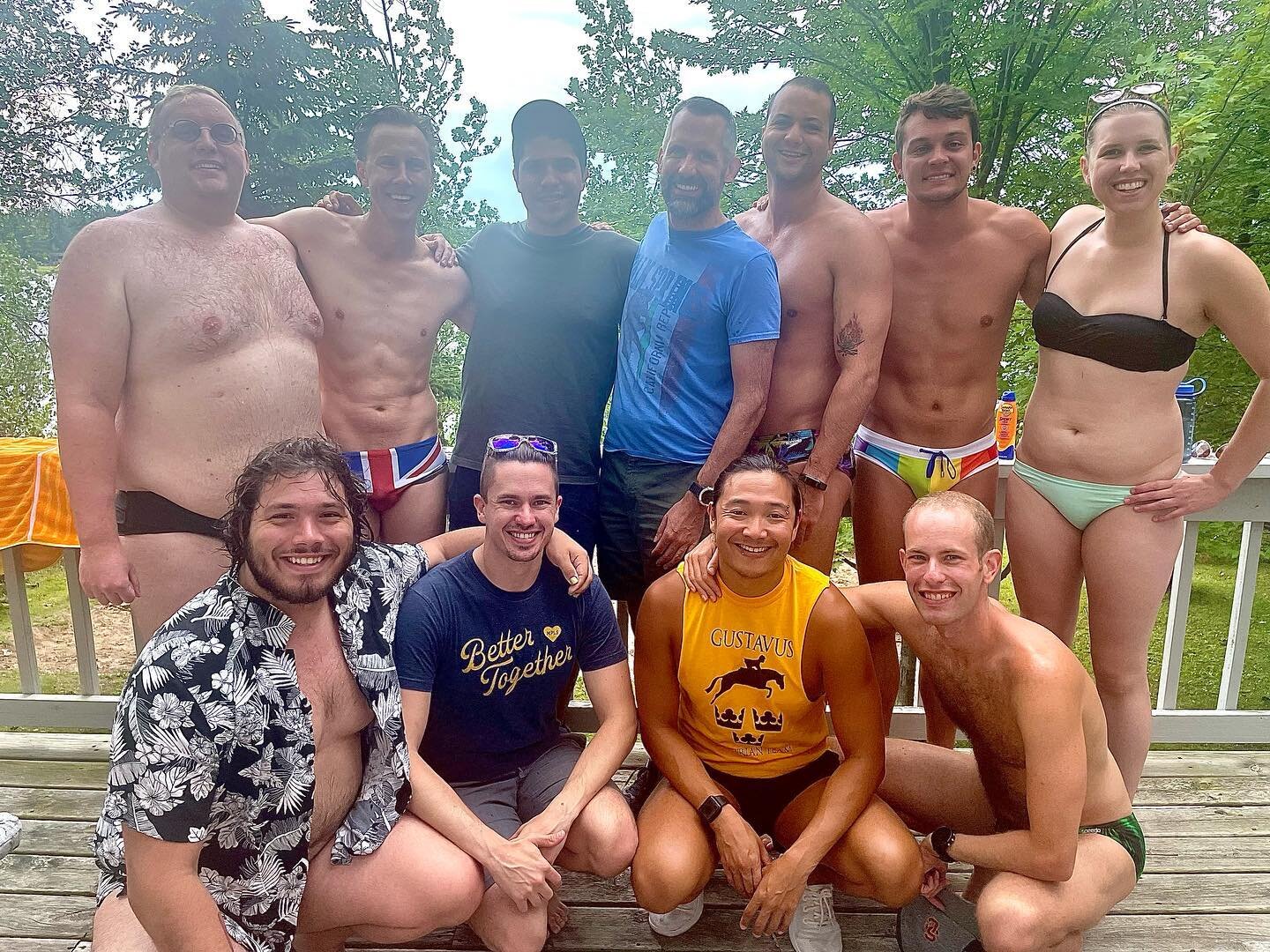 Is this the making of an annual cabin weekend for MN Ice? We thinks so! A huge thank you to @koz_ben for hosting us at his family&rsquo;s cabin! 
.
.
.
.
#cabinweekend #mniceswimclub #lakelife #swimming #gayswimteam #queerswimming #lgbtq #mastersswim