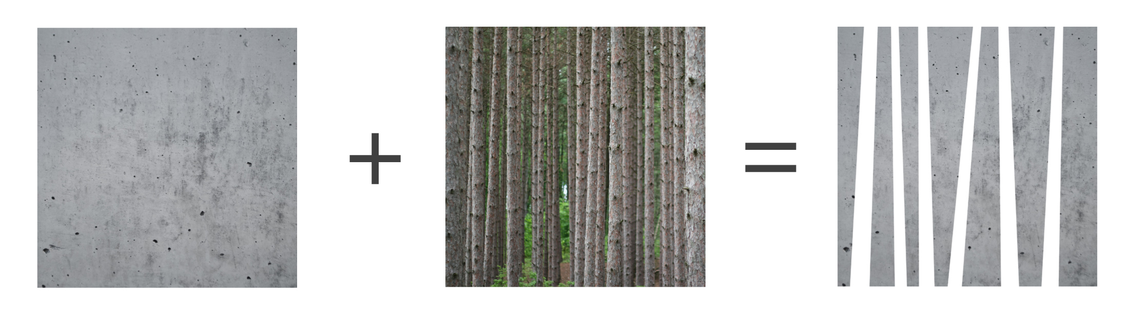 Subtle reveals in the concrete facade relate to the surrounding trees.