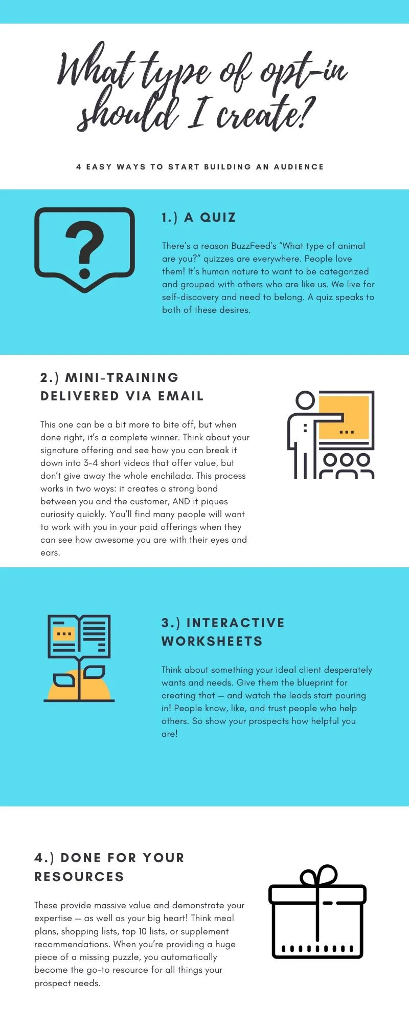 women's health copywriter ideas for an opt-in