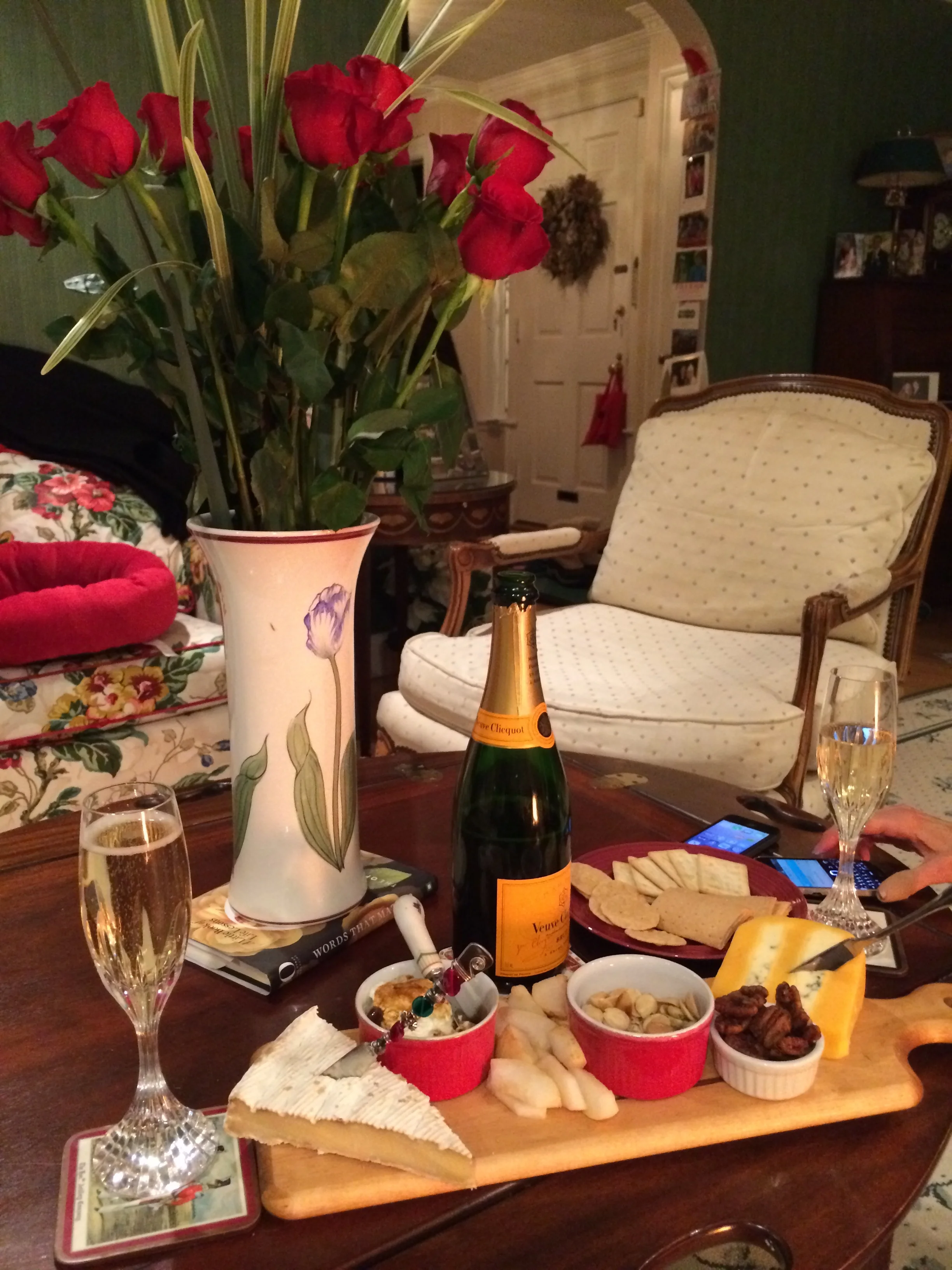  The simple elegance of a well-appointed cheese tray and delicious champagne is always well-received. 