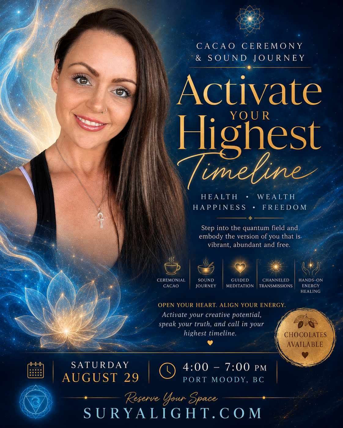 Cacao Ceremony & Cosmic Sound Journey Sat, Aug 29 @ 4pm