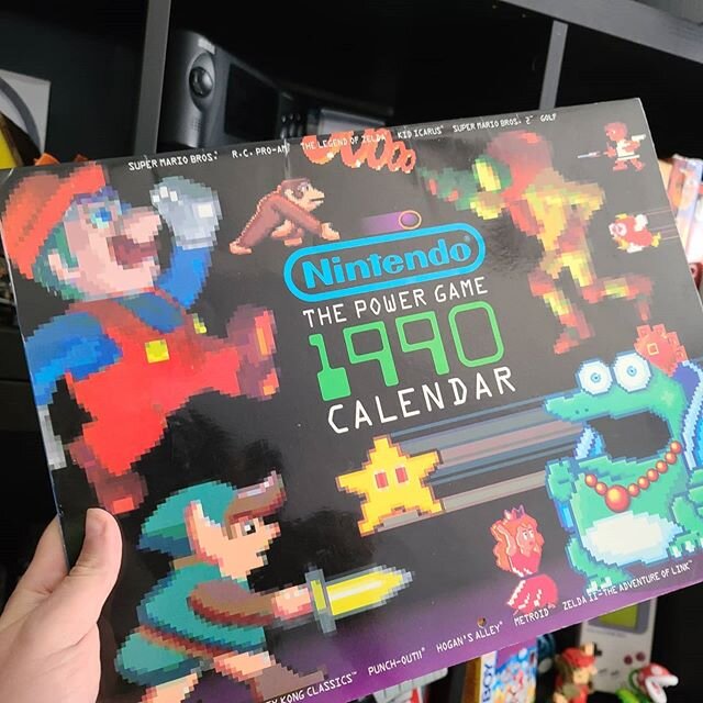 Nothing like acquiring a 30 year old calendar that will not align again until 2029 but this artwork is dope! I haven't seen it outside of this calender. It's got a great vaperwave vibe too it.

#nintendo #gamecollecting #retro #gaming #nes#Zelda #mar
