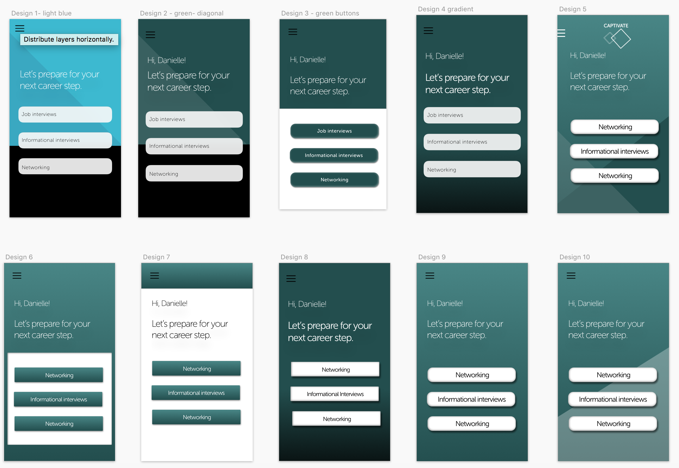 Homescreen UI options