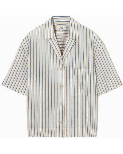 cos-Blue-Striped-Linen-blend-Camp-collar-Shirt.jpg