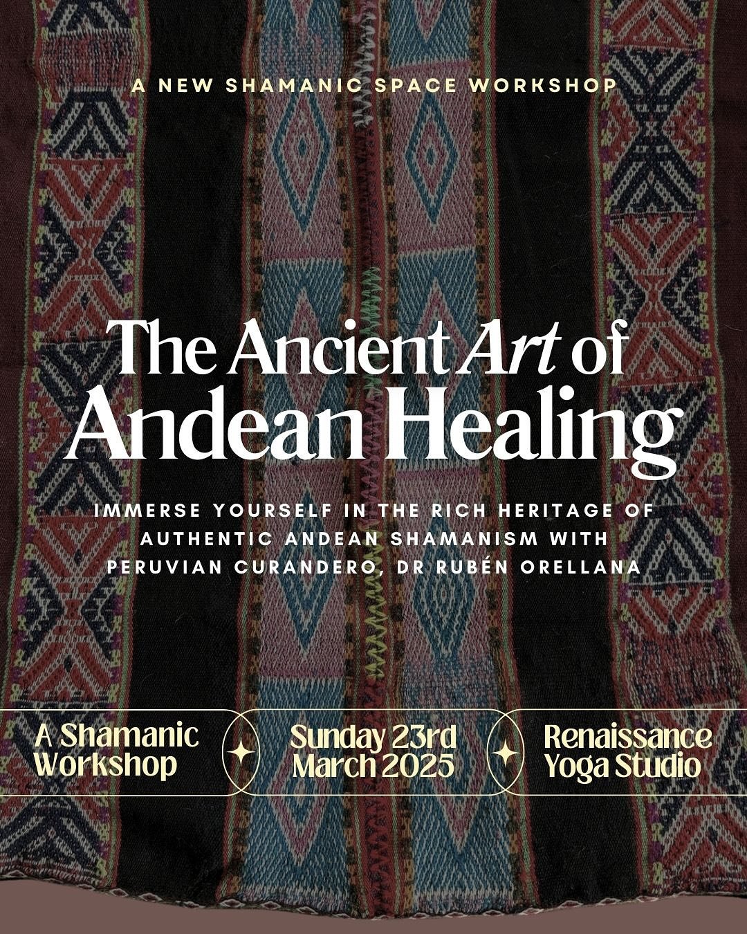 Last spaces remaining!

We are honoured to invite you to experience the powerful&nbsp;healing of authentic&nbsp;Andean Shamanism in this transformative in-person workshop with Peruvian Curandero Dr Rub&eacute;n Orellana and shamanic practitioner &amp