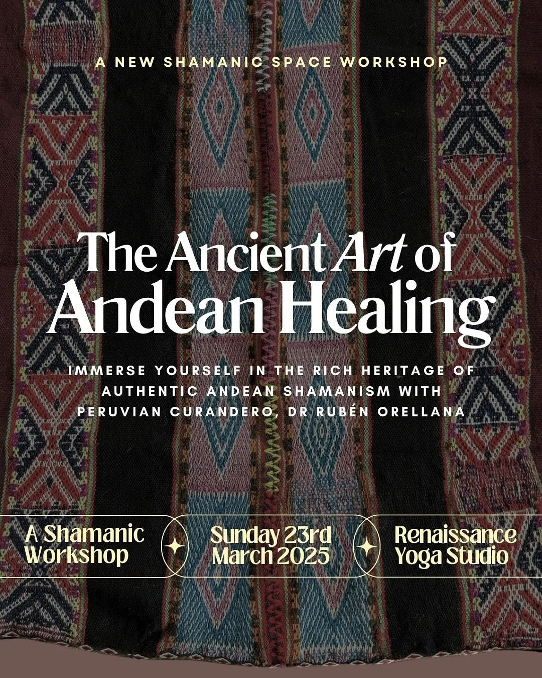 Last spaces remaining!

We are honoured to invite you to experience the powerful&nbsp;healing of authentic&nbsp;Andean Shamanism in this transformative in-person workshop with Peruvian Curandero Dr Rub&eacute;n Orellana and shamanic practitioner &amp
