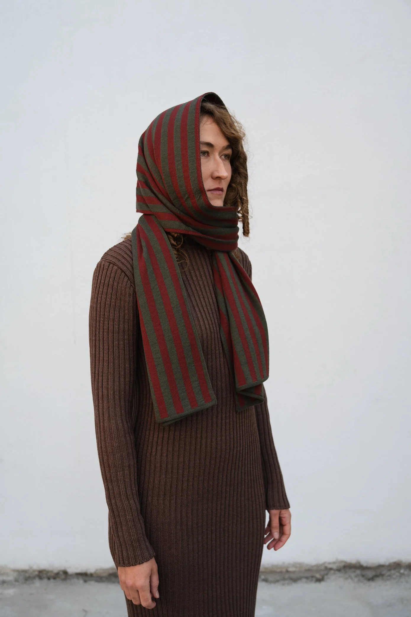 Scarf Julius oxblood/forest green