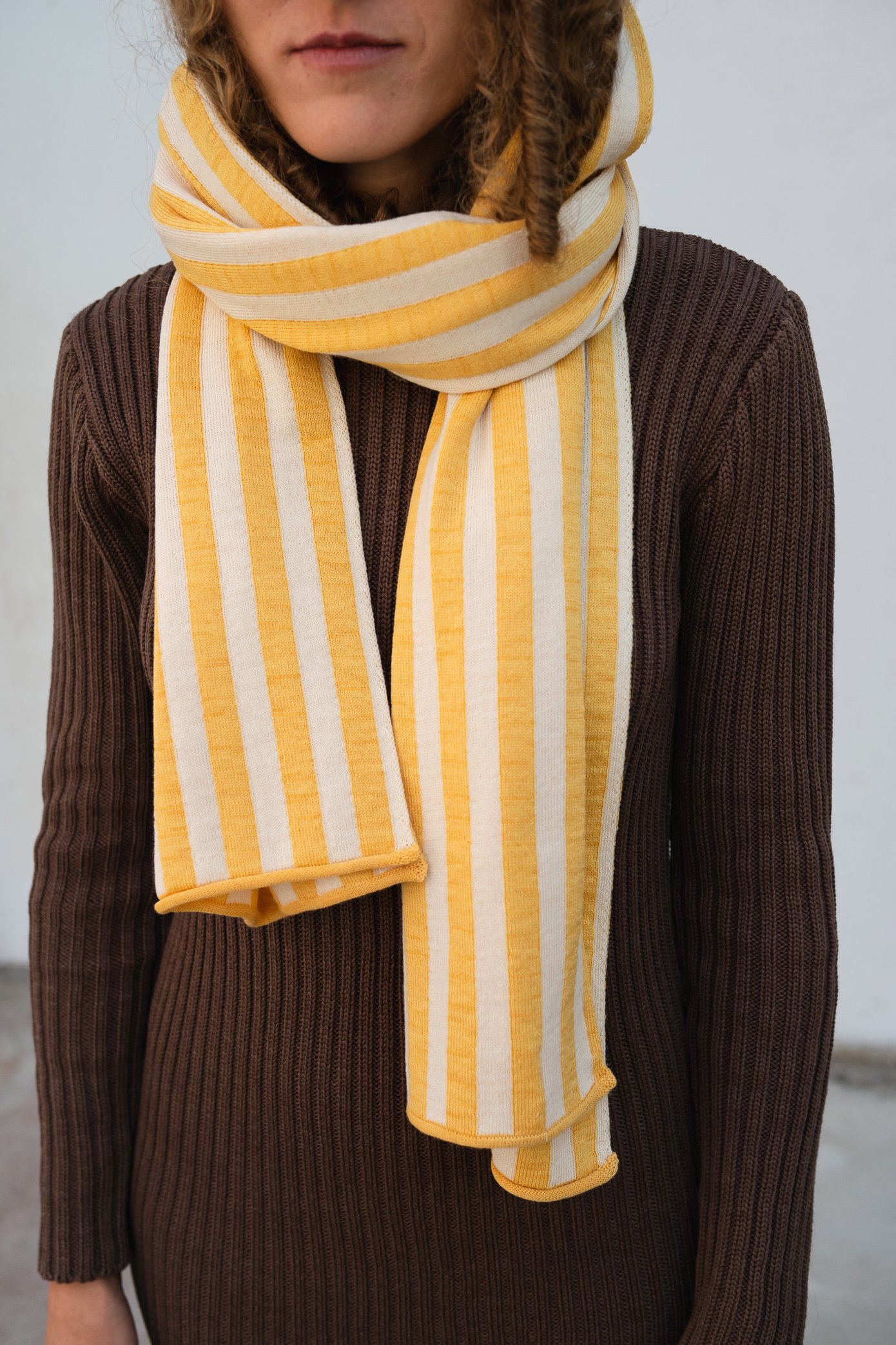Scarf Julius ivory/yellow