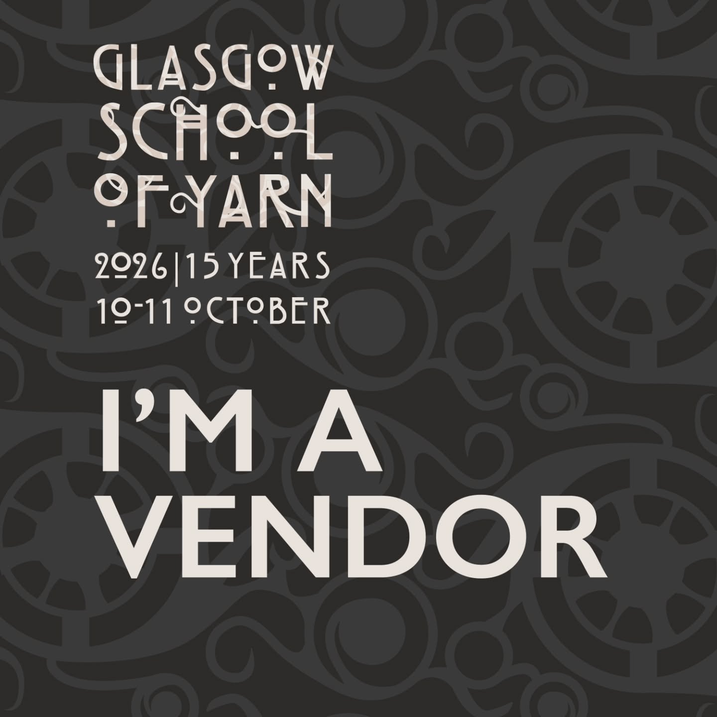 I am so excited to be back at this wonderful yarn festival @glasgowschoolofyarn. 

Celebrating 15 years of Glasgow School of Yarn and taking place at a new venue - what not to like❤️? Exciting times ahead🎉. 

I hope I will see some of you there? Tic