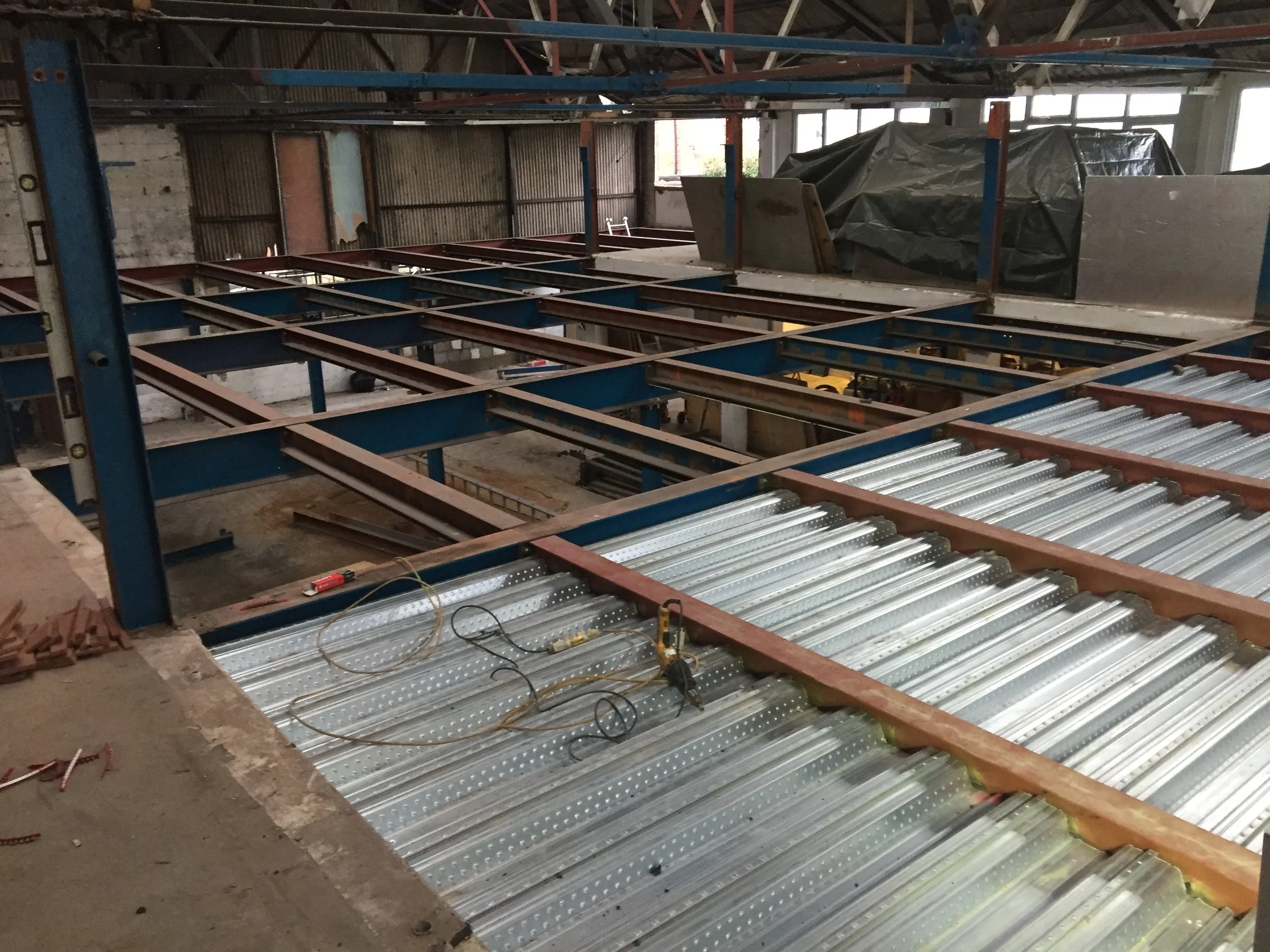 Trapezoidal steel decking arrives