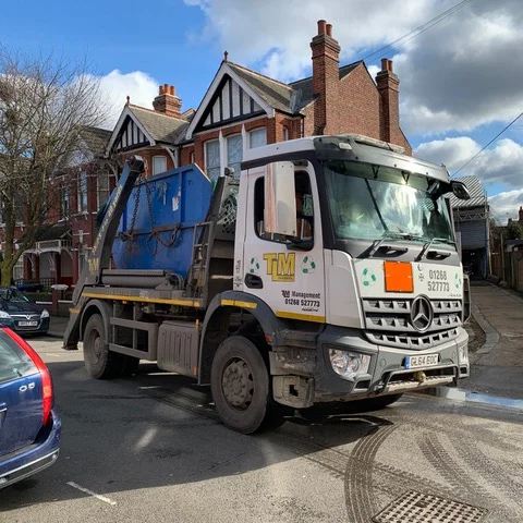 Our third &amp; final 16 yarder skip removing asbestos bonded cement boards  