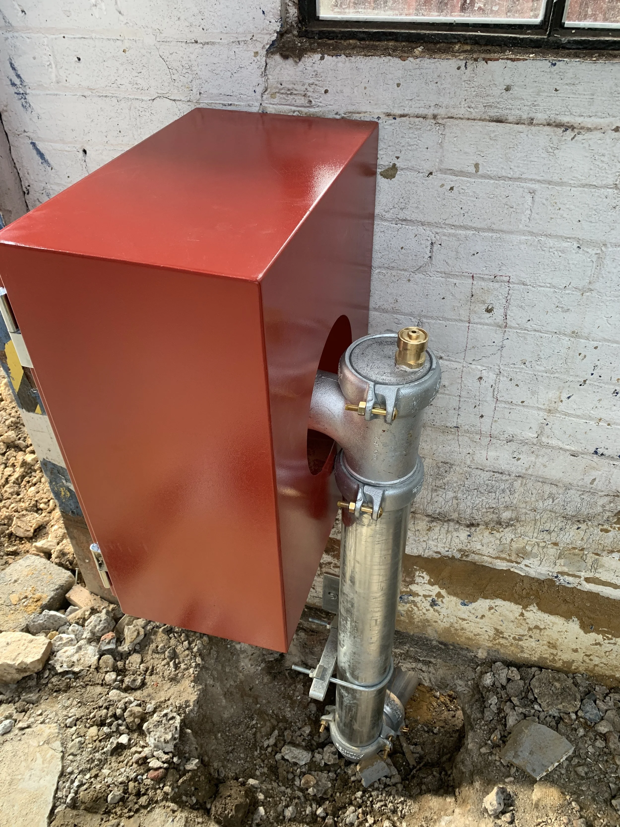 New horizontal Dry Riser so fire brigade do not have to reverse 35m down our roadway