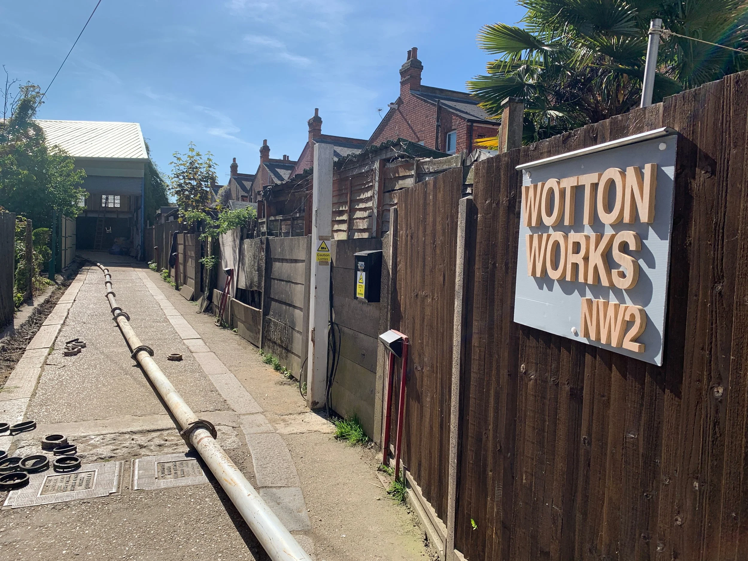 Concrete pumped 85 metres from street to metal decks 