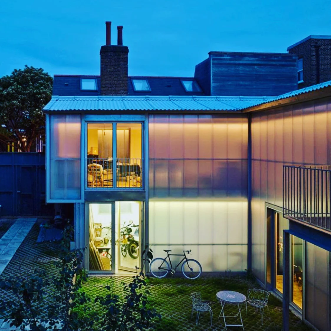 Transluscent Brett Martin polycarbonate panels as pioneered by Jonathan Tuckey Design