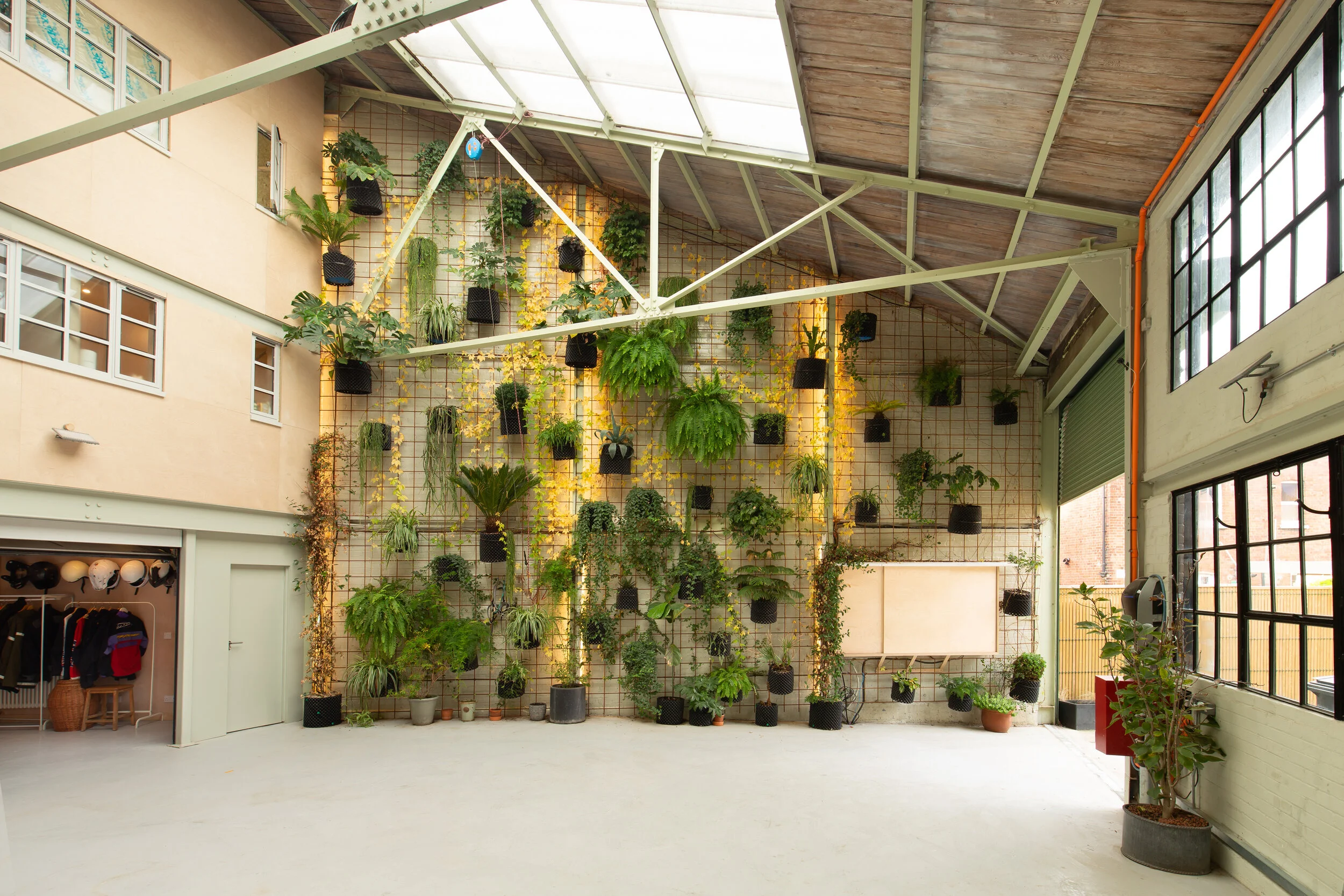 our potted wall installation takes shape, massive thanks to Tree Research 