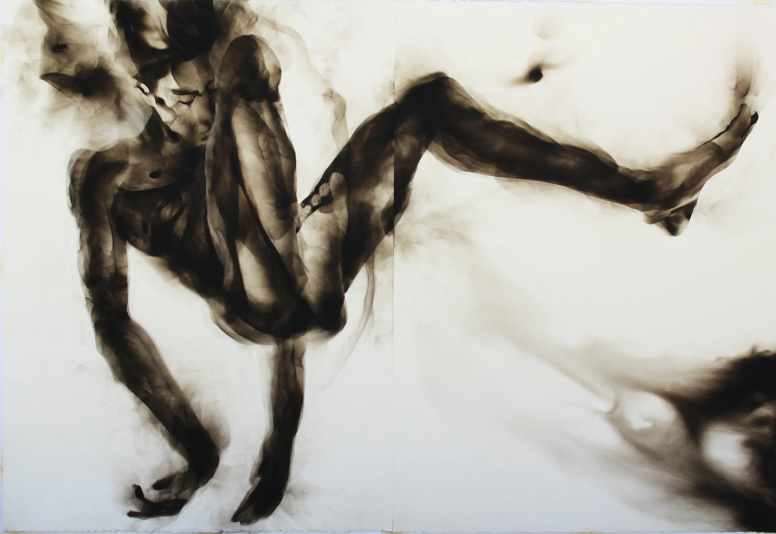 Up in Smoke #8, Smoke on paper, 30”x44”