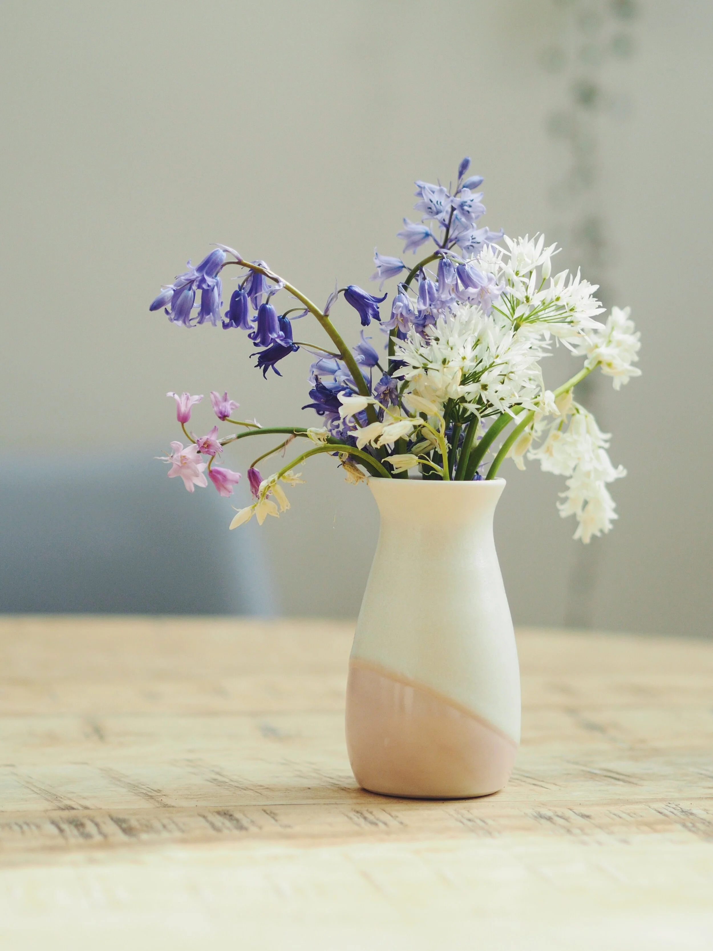 Strawberries and cream flared budvase