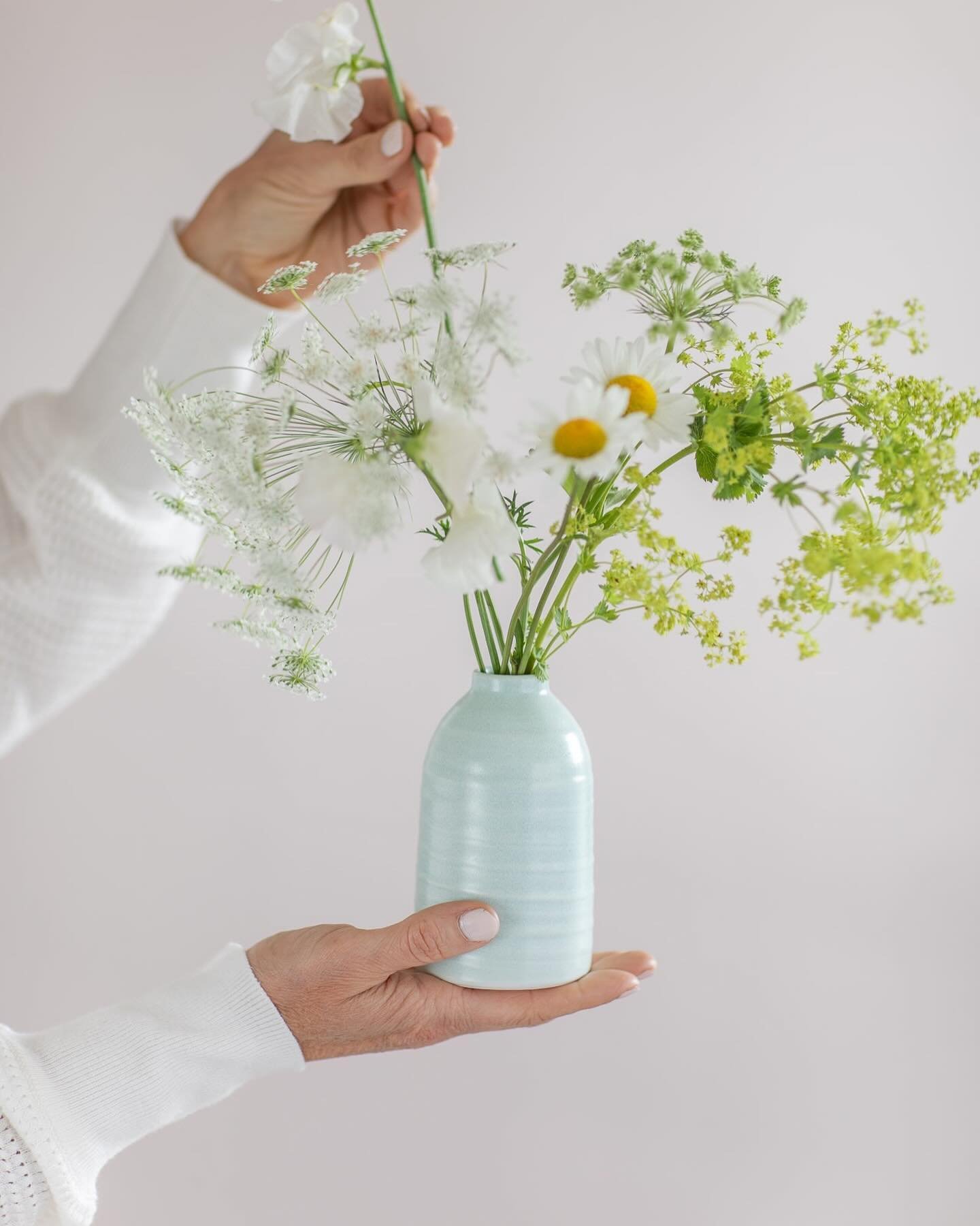 Here&rsquo;s some frothy flowers for the weekend. (Adore this fresh combination of white and zingy greens). 

I love just how many flowers you can fit in these porcelain milk bottles and can see why they continue to be one of my best-selling items.

