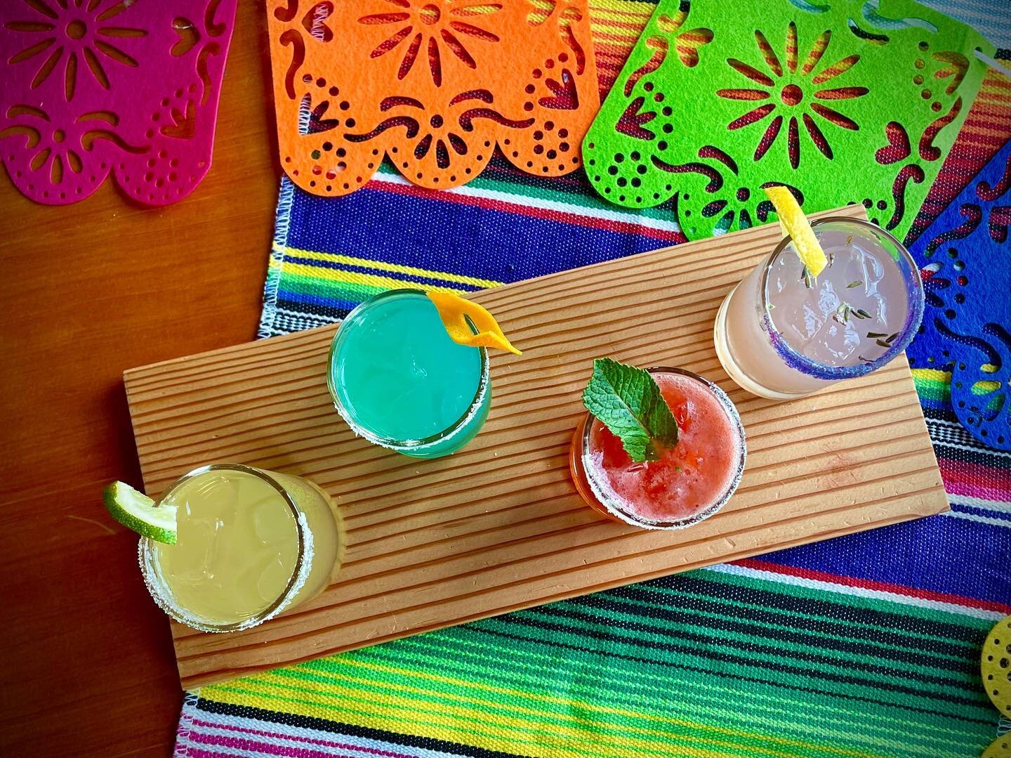 Attention all margarita lovers! We are excited to announce our newest offering for this Cinco de Mayo (May 5 + 6), the Margarita Cocktail Flight, featuring four delicious margarita varieties that are sure to tantalize your taste buds.

First up is ou