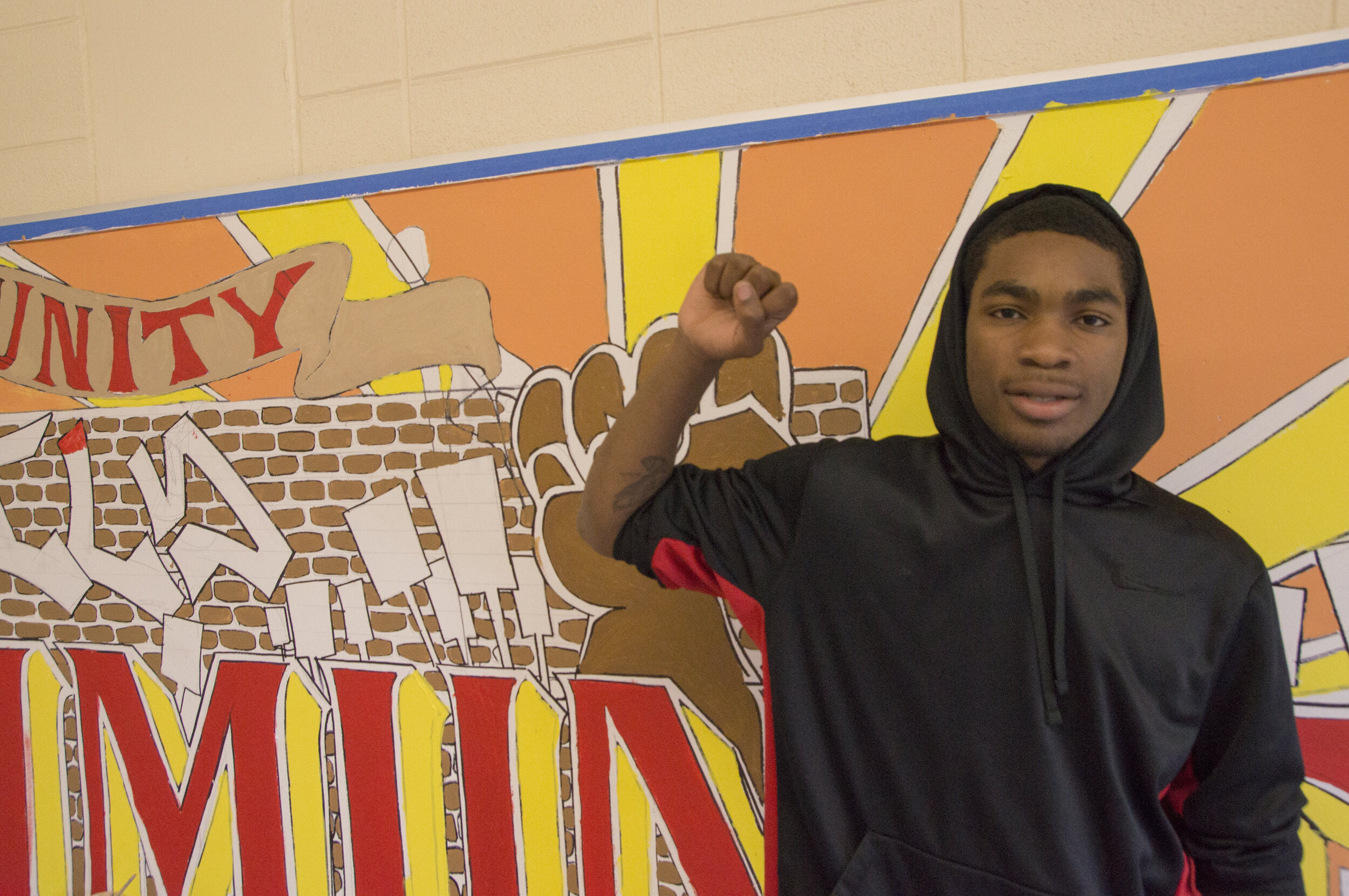  Madison Students paint murals in the Peace Room and Restorative Practices Room. 