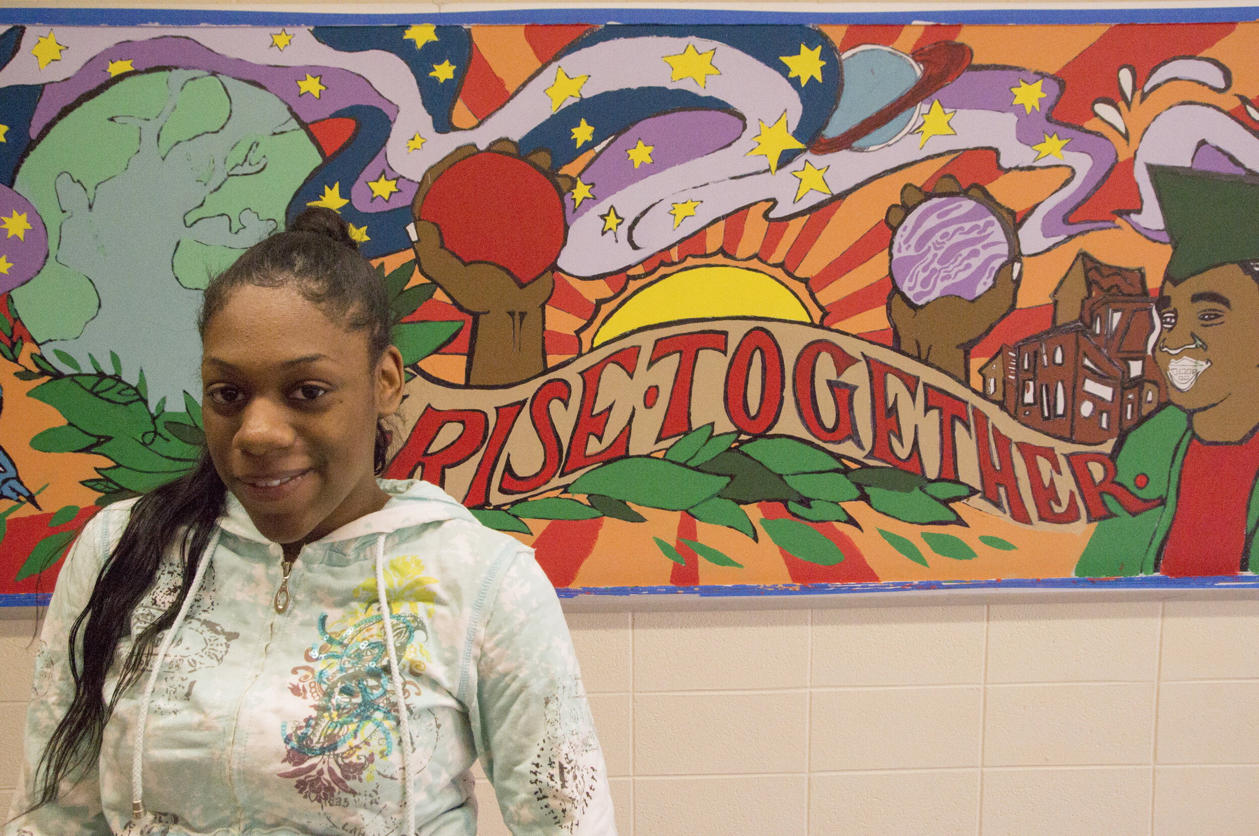  Madison Students paint murals in the Peace Room and Restorative Practices Room. 