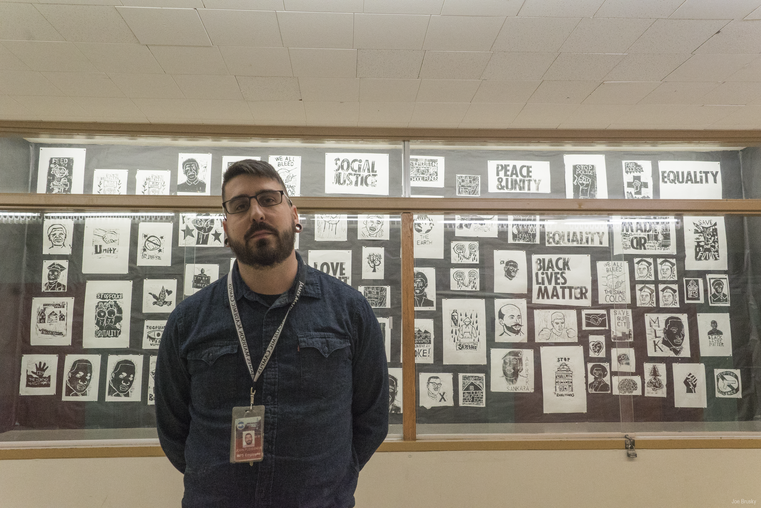  Madison Students display their social justice relief prints.  