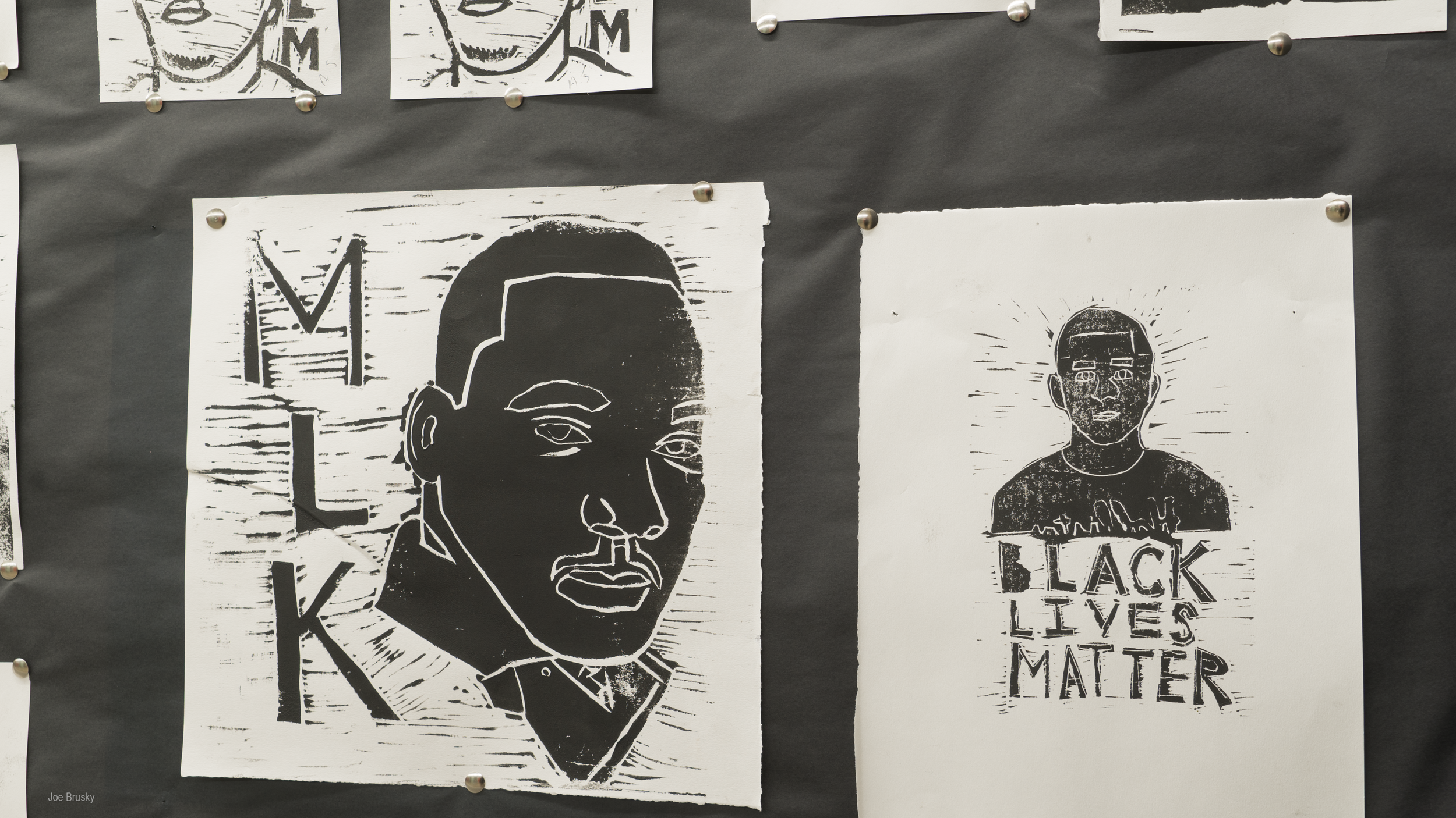  Madison Students display their social justice relief prints.  