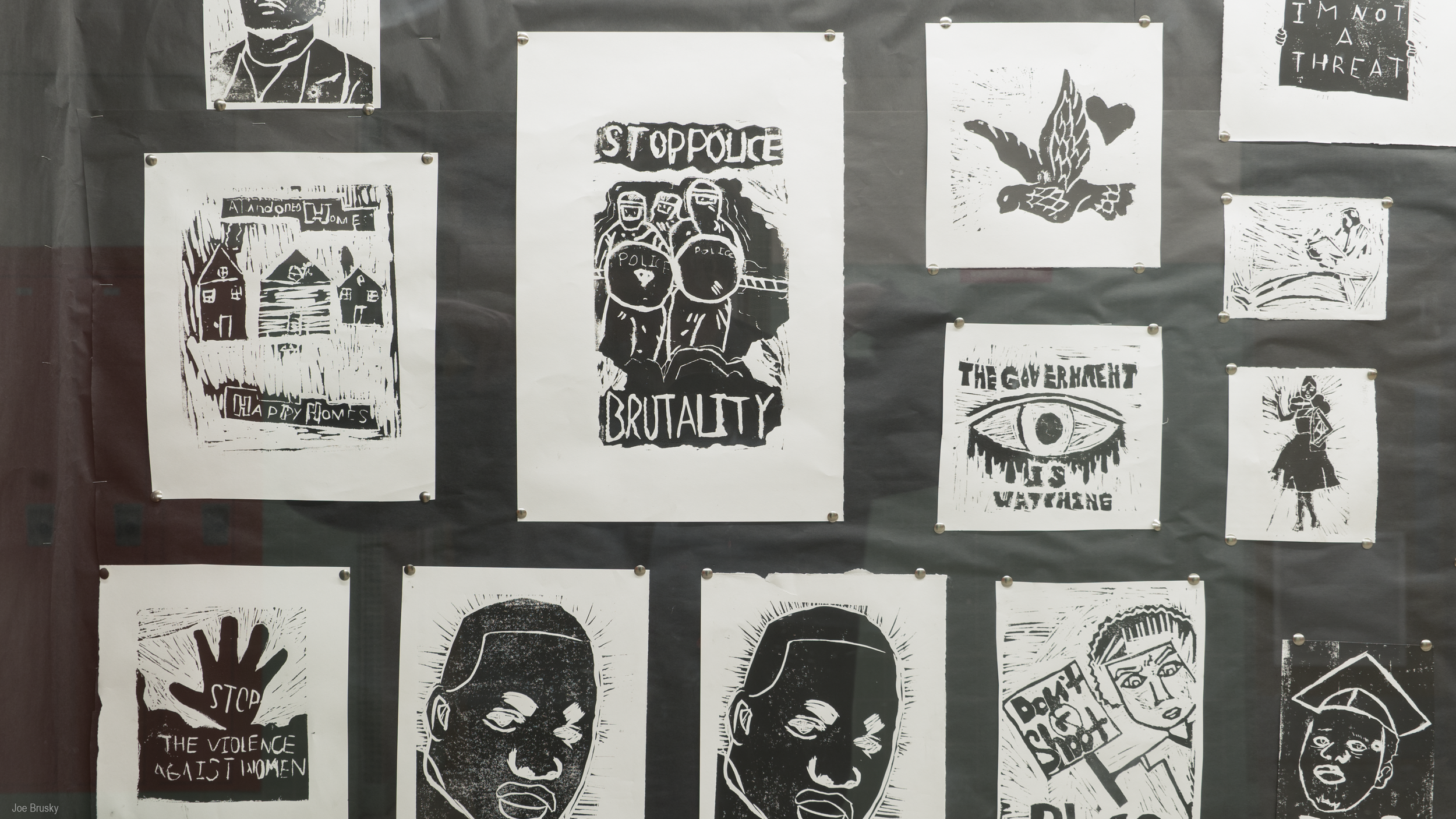  Madison Students display their social justice relief prints.  