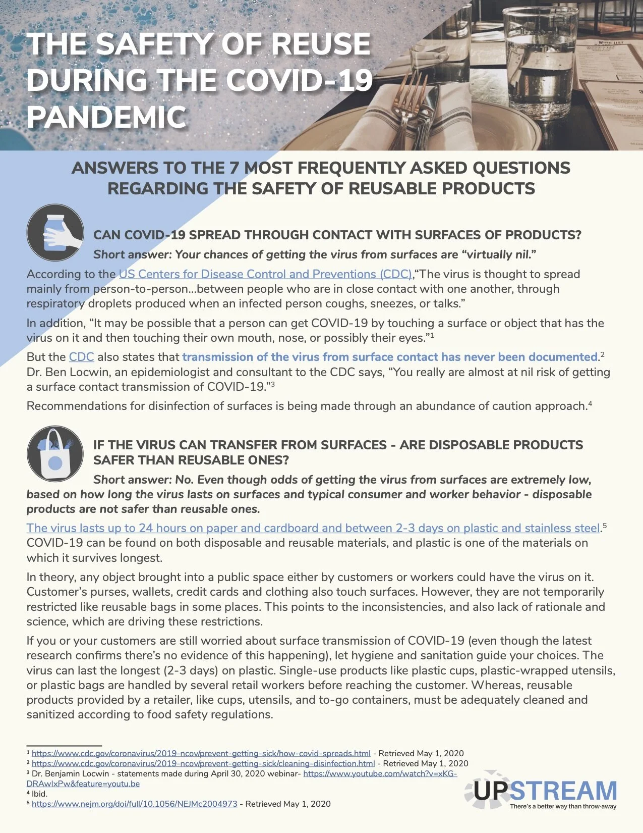 The Safety of Reuse During the Covid-19 Pandemic