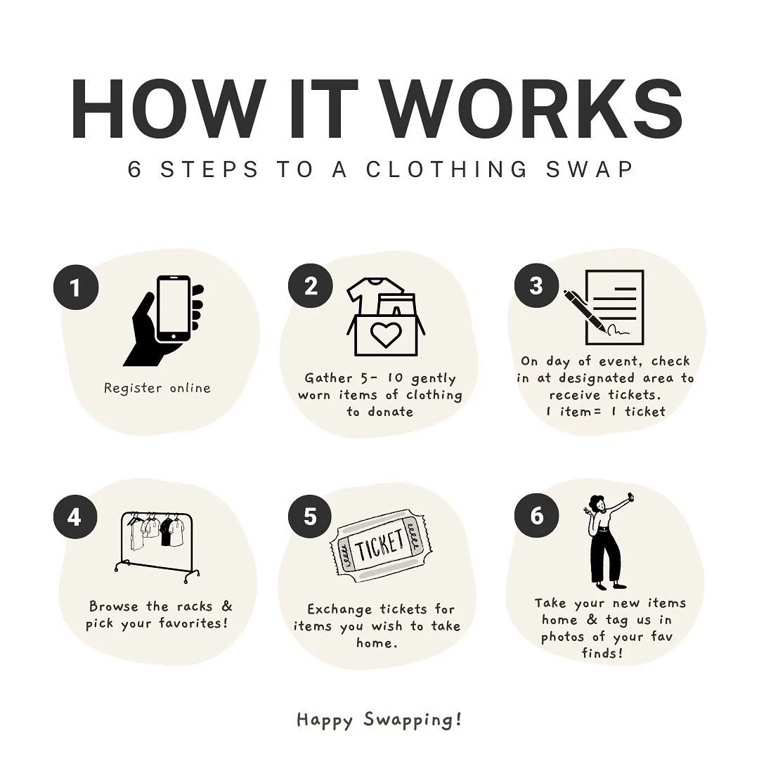 🧥✨ 5 Days Away! ✨👚
Our 3rd Annual Clothing Swap is almost here! 

Gather up those clothes your ready to donate and join this upcoming Sunday, 4/27! 

♻️ It&rsquo;s fun, free, and eco-friendly.

🛍️ Register today and get ready to swap sustainably!
