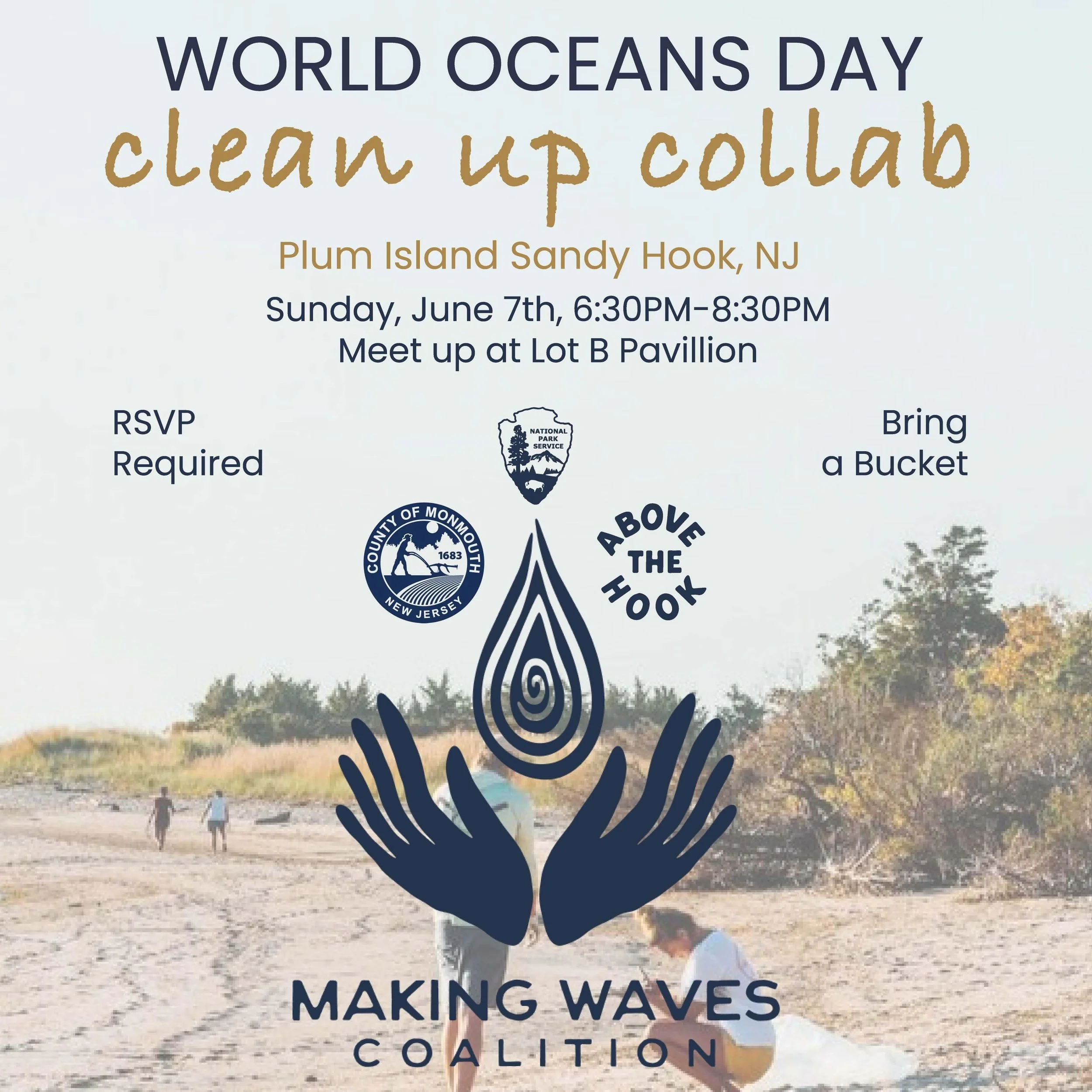 We&rsquo;re celebrating World Oceans Day this year with @abovethehook !

Help us show our gratitude to our ocean by joining us for a sunset beach cleanup! 🐋🌊💙

🗓️WHEN: Sunday, June 7th 6:30PM- 8:30PM
📍WHERE: Gateway Recreation Area- Sandy Hook, 