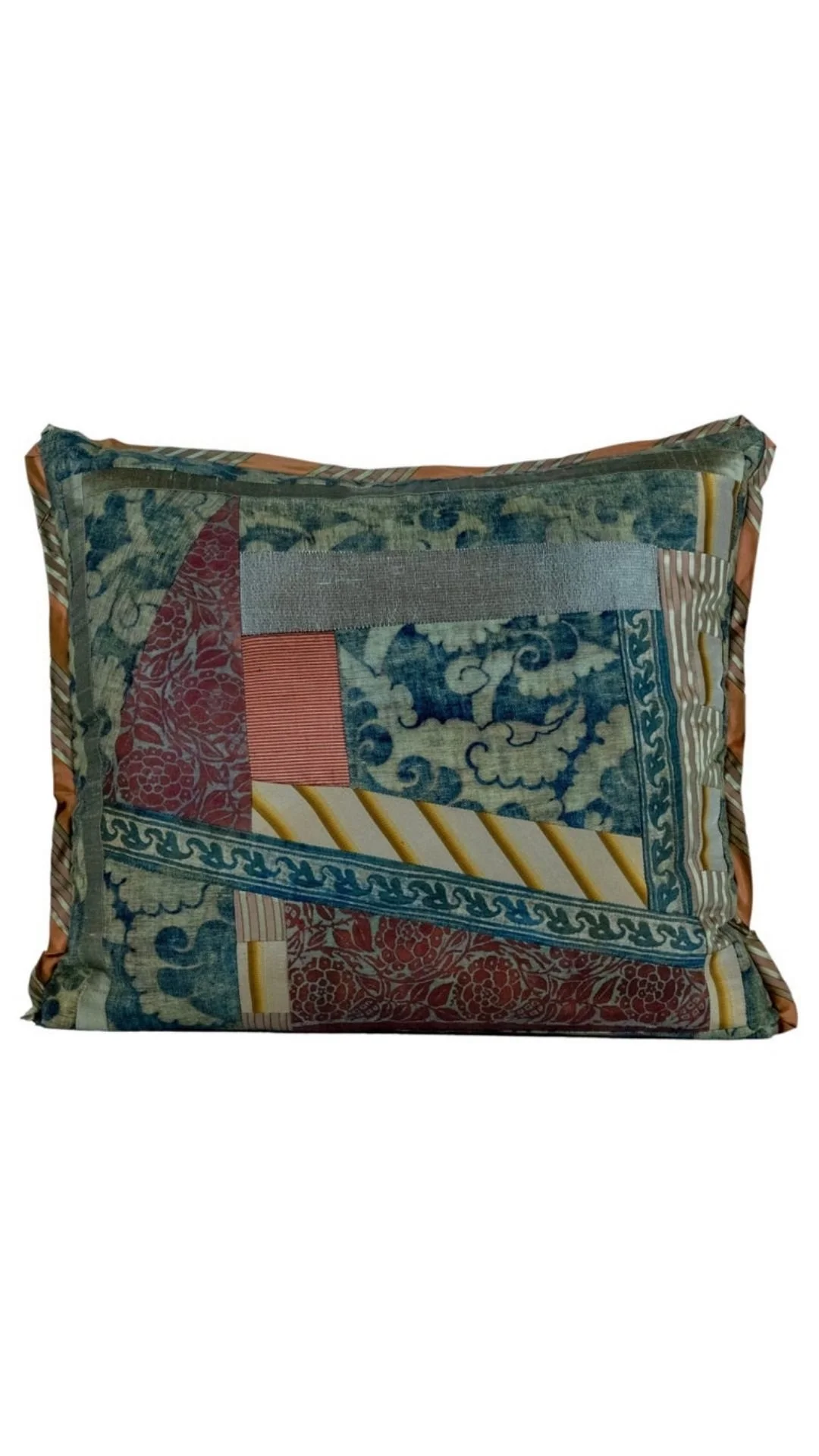 A Vintage Fortuny Fabric Collage Pillows