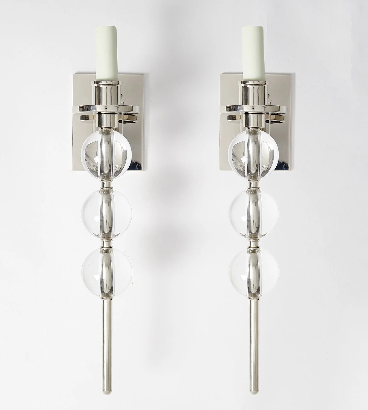 Elongated Ephorus Sconces in Polished Nickel